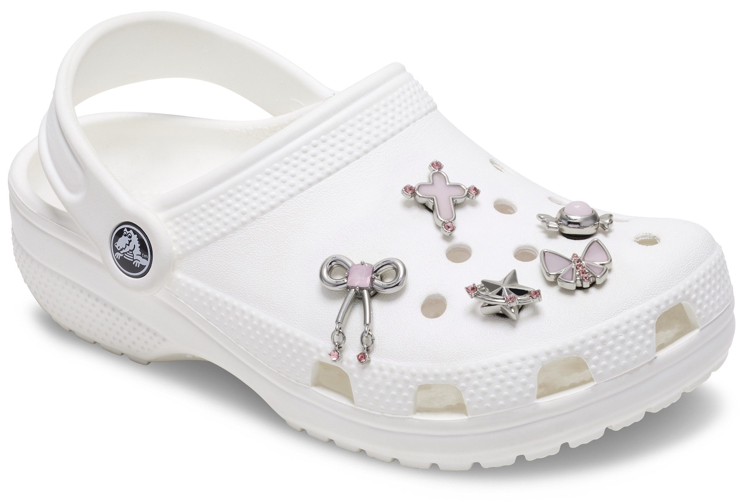 Crocs Schoenbutton Jibbitz™ Silver and Pink (set, 5-delig, Geen speelgoed. Niet geschikt voor kinderen jonger dan 3 jaar)