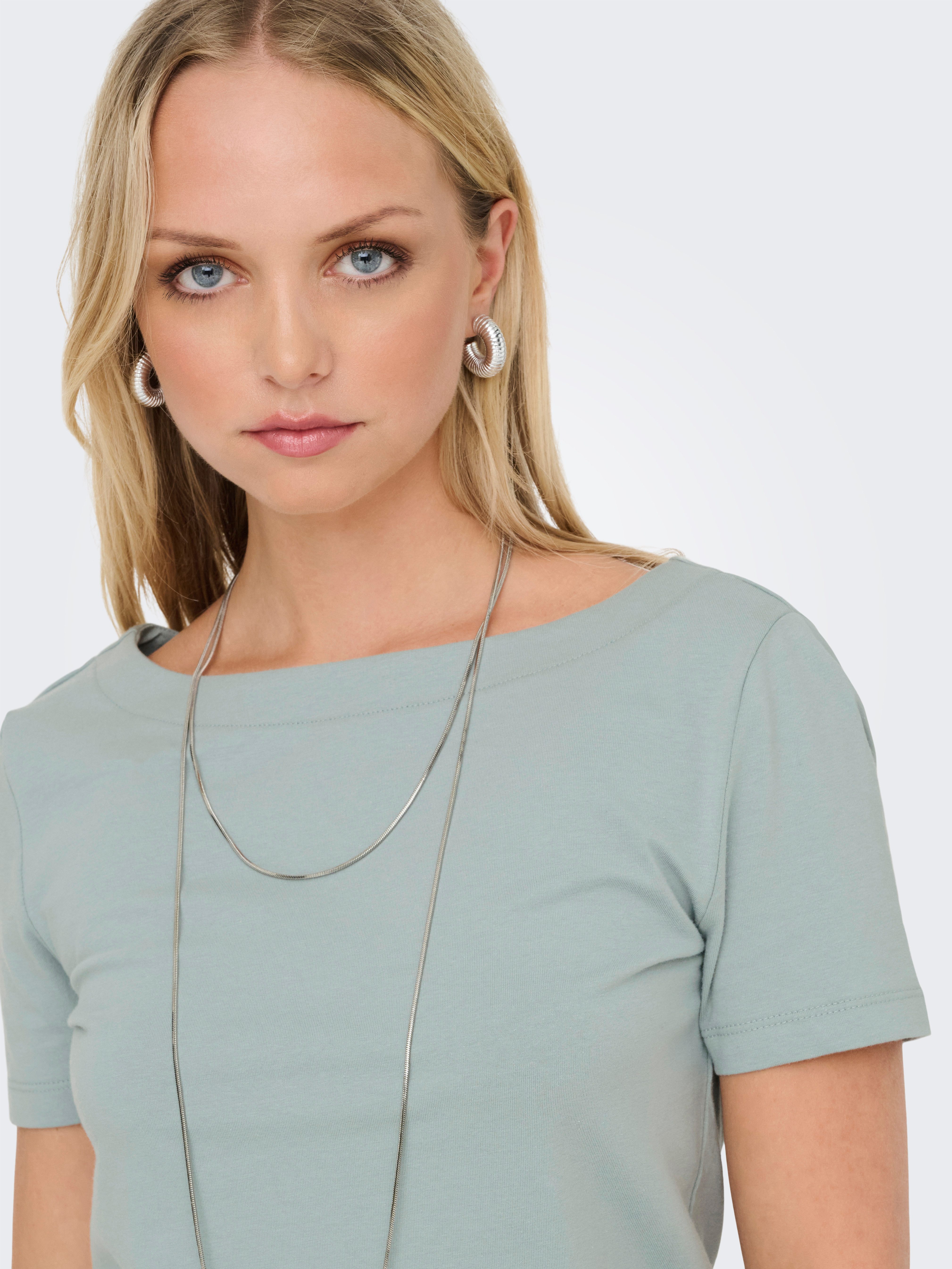 Only Shirt met korte mouwen ONLLIVE LOVE LIFE S/S BOATNECK TOP JRS