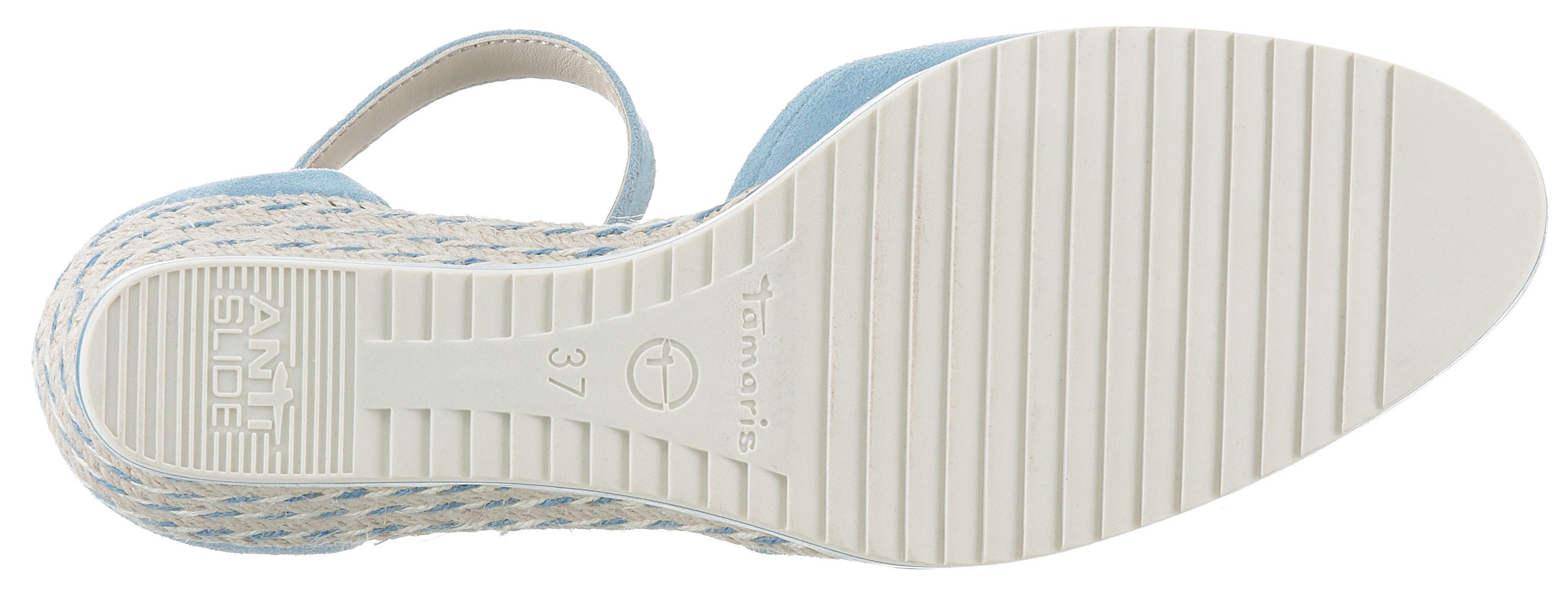 Tamaris Pumps met sleehak , sleehak, instapschoen, riemzandan met modieuze jute-afwerking
