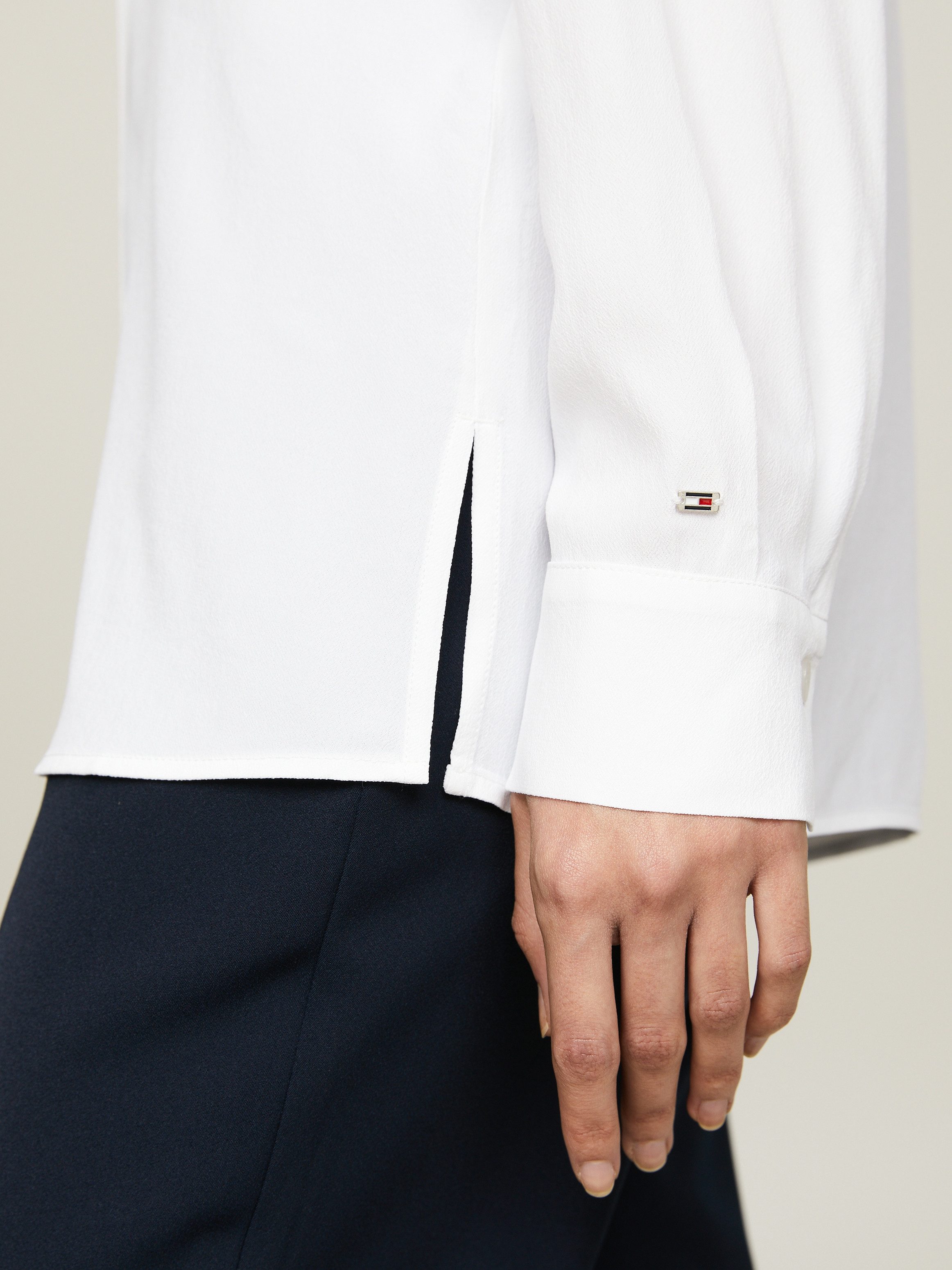 Tommy Hilfiger Overhemdblouse FLUID VIS CREPE REGULAR SHIRT LS
