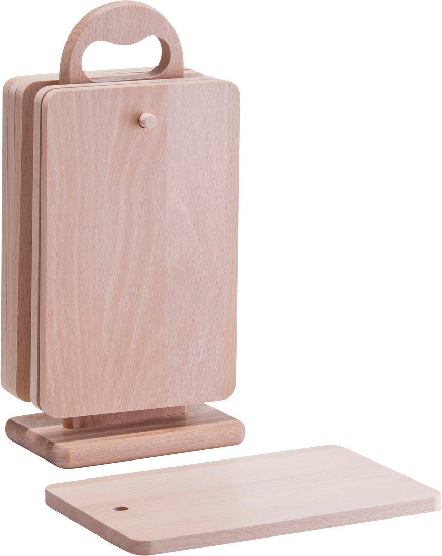 Zeller Present Snijplank van hoogwaardig beukenhout (set, 7 stuks) snijplanken beige