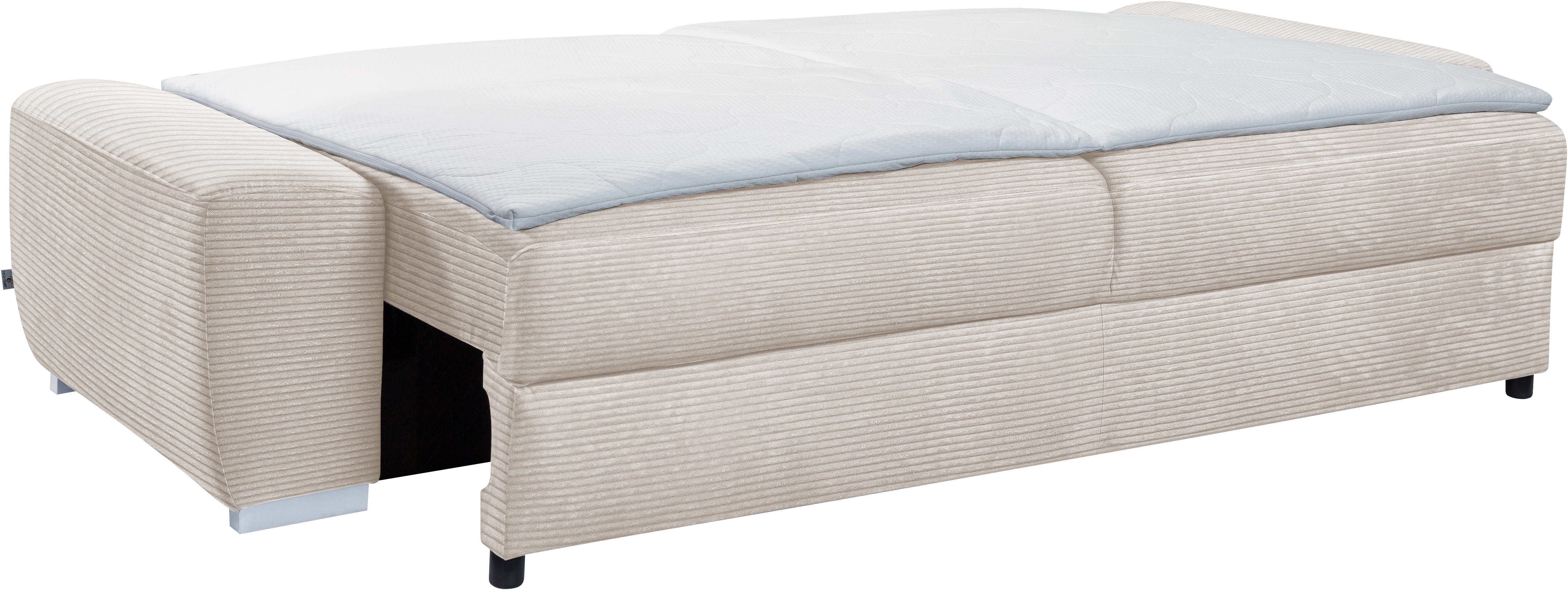 exxpo - sofa fashion 3-zitsbank SOLSBURY, comfortabel en gezellig, bank, slaapbank incl. pocketvering-bekleding, bedfunctie en opbergruimte, in cord