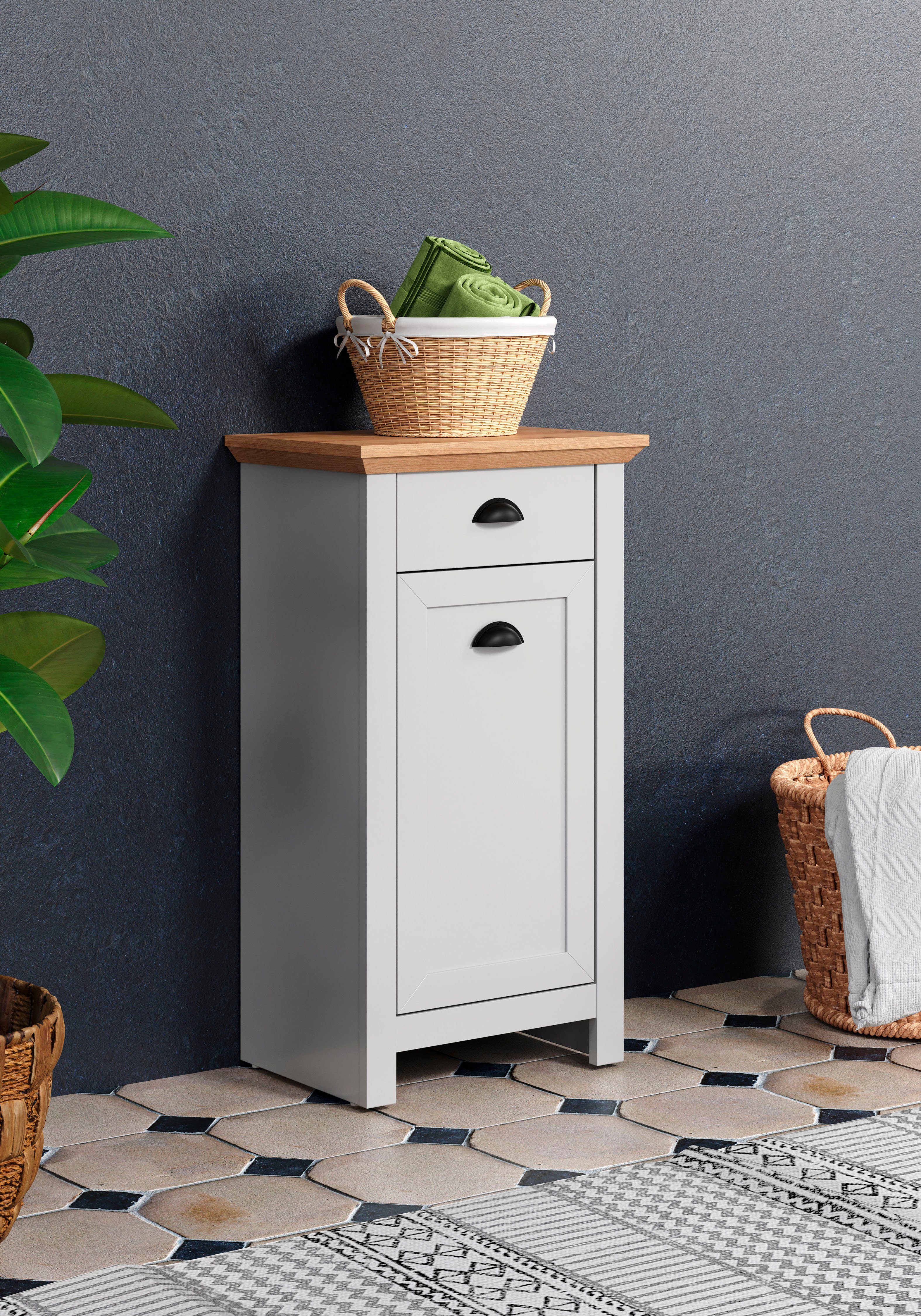 Home affaire Badkamerkast Onderkast met schelpgrepen in landhuisstijl - (B/D/H) 46/33/84 cm