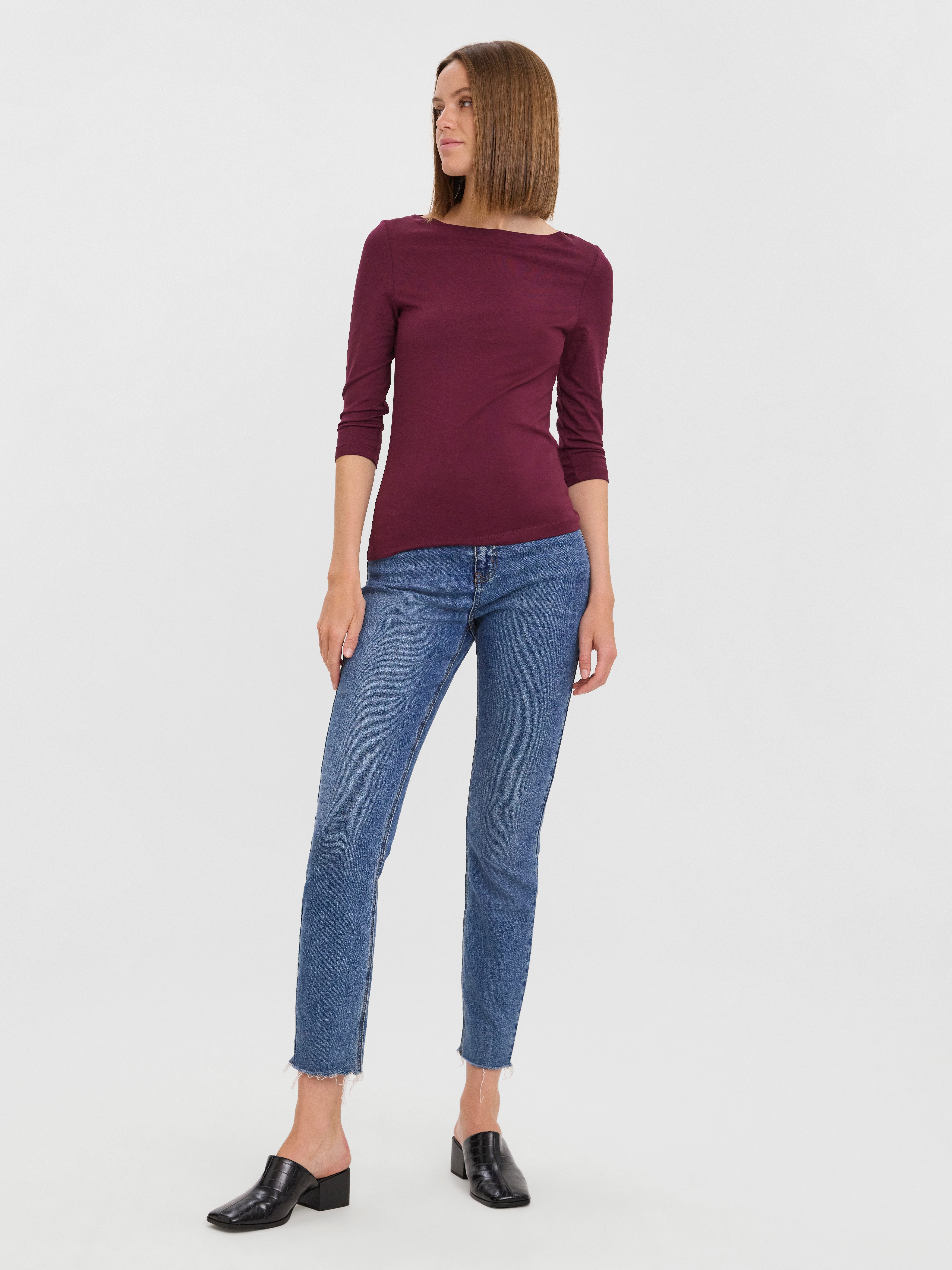 Vero Moda Shirt met 3/4 mouwen VMPANDA MODAL 3/4 TOP JRS NOOS