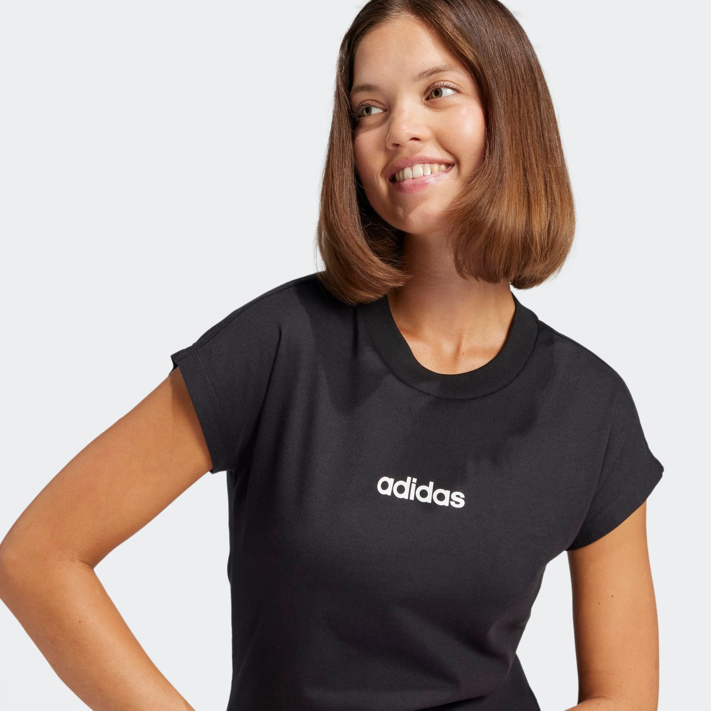adidas Sportswear T-shirt W LIN SJ T Basic T-shirt van zacht materiaal