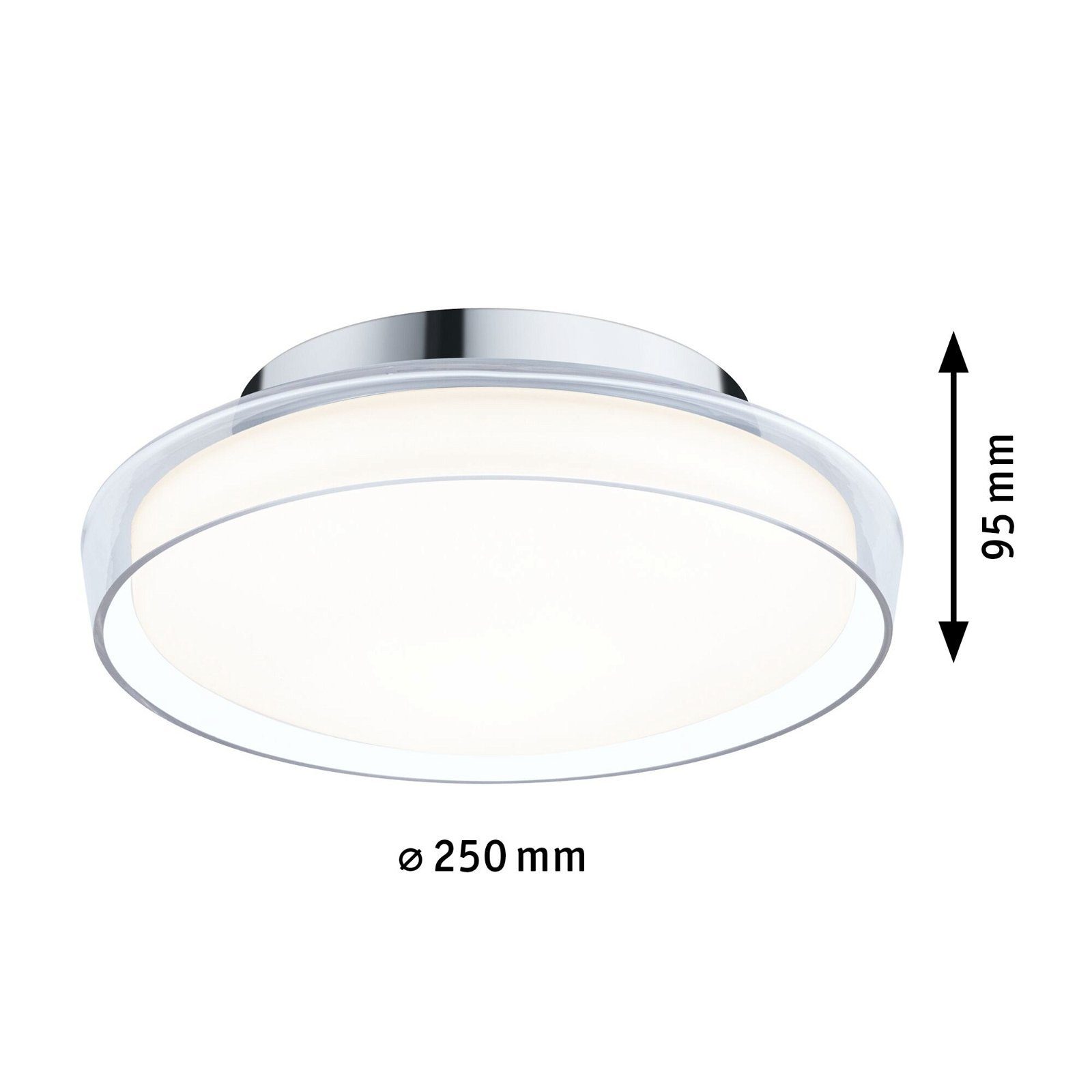 Paulmann Led-plafondlamp Selection Bathroom Luena IP44 11,5W 3000K Chroom 230V Glas/Metaal