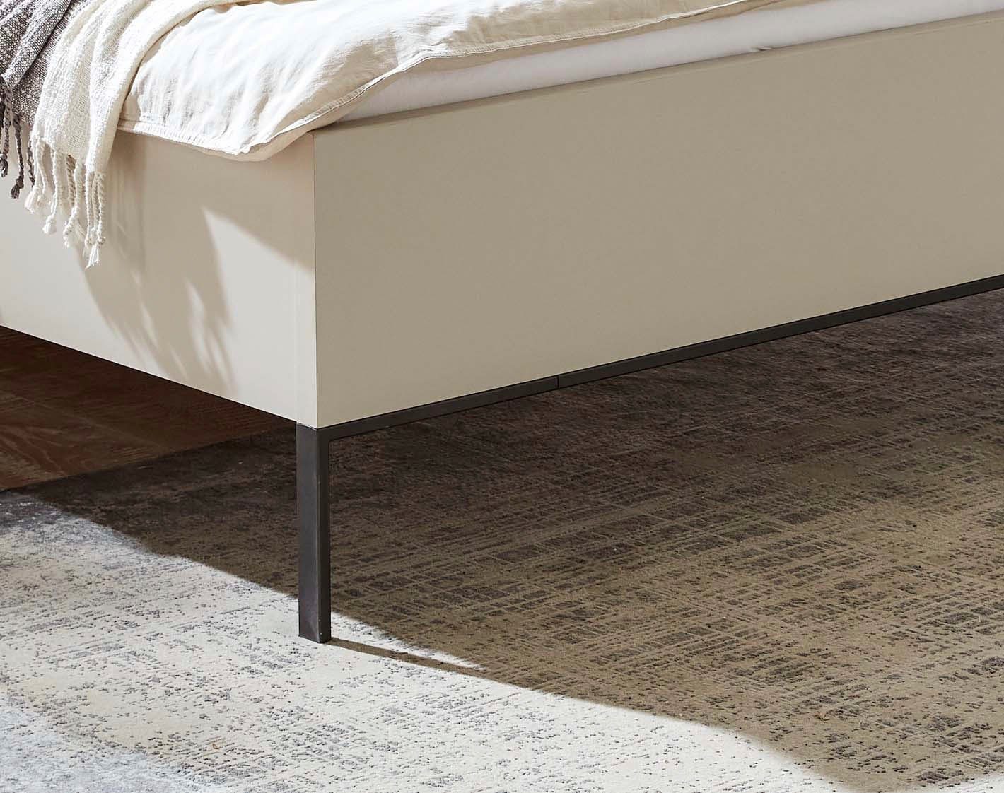 WIEMANN Futonbed Asti Afwerking imitatie wit eiken, slede in leisteen