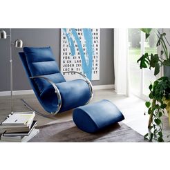 mca furniture relaxfauteuil york relaxfauteuil met hocker, belastbaar tot 100 kg blauw