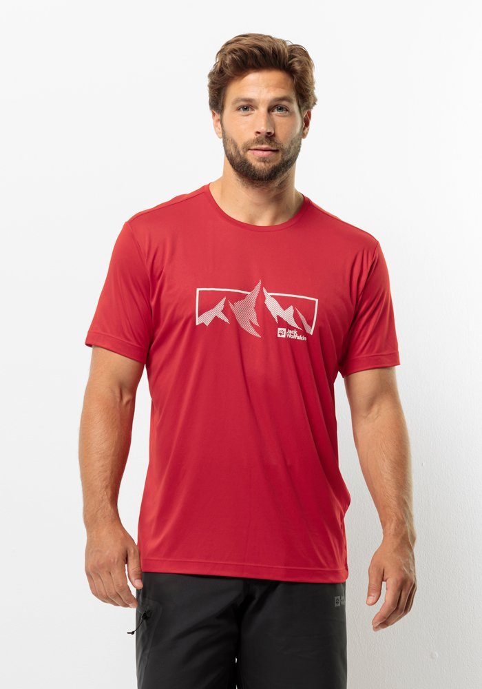Jack Wolfskin Peak Graphic T-Shirt Men Functioneel shirt Heren XXL rood red glow
