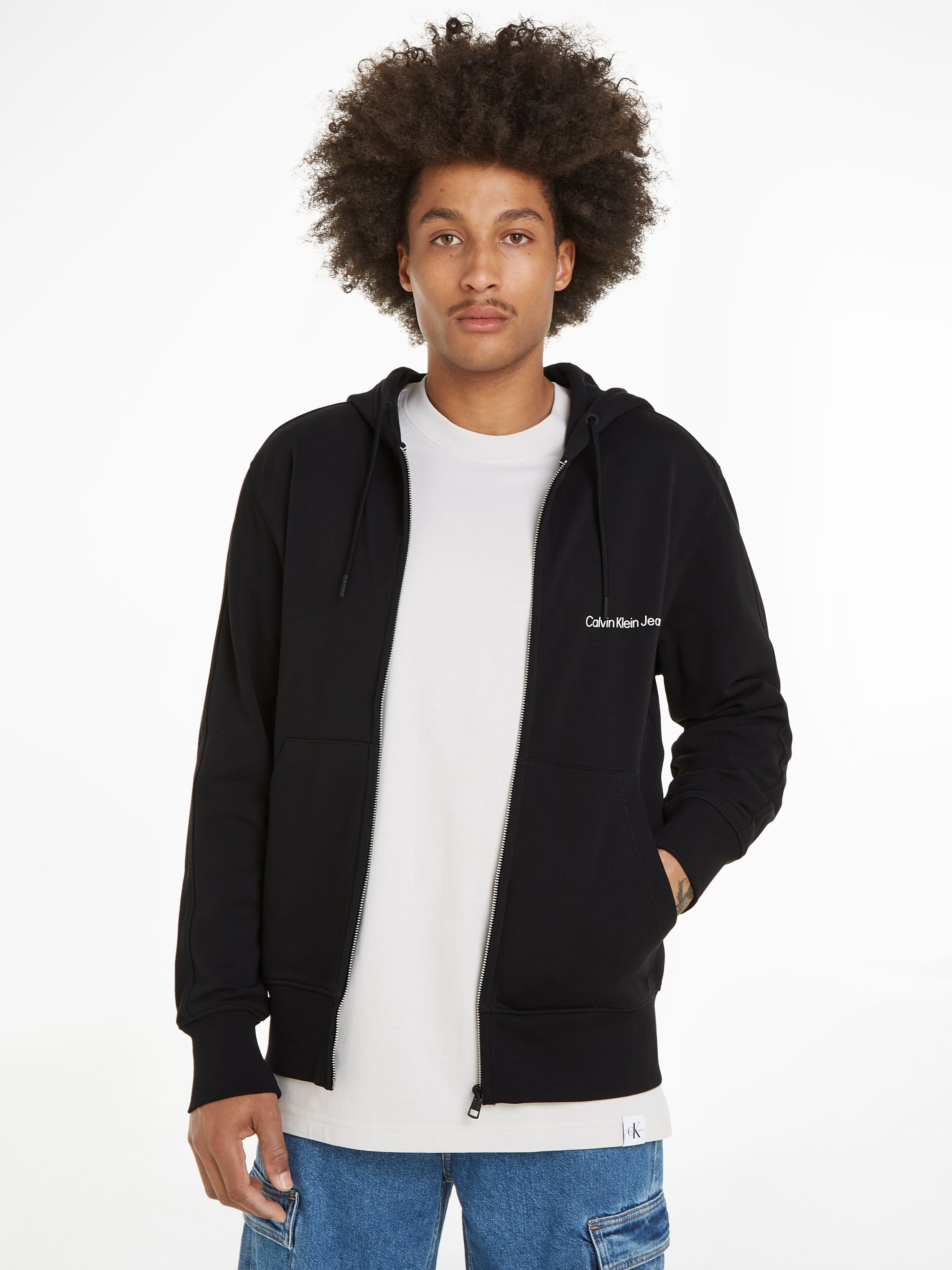 Calvin Klein Sweatvest INSTITUTIONAL ZIP THROUGH HOODIE