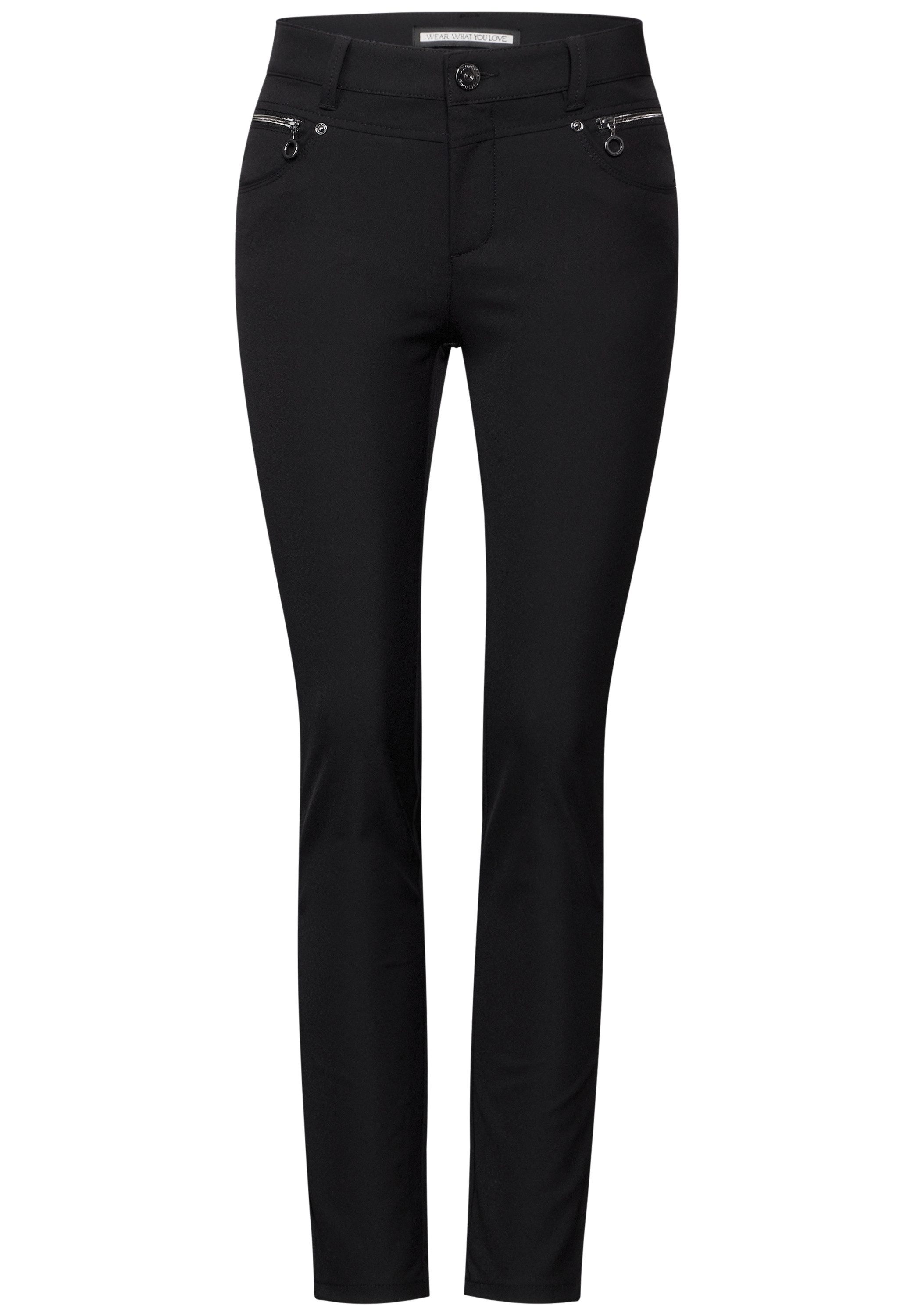 STREET ONE Stoffen broek Style York met ritsdetails