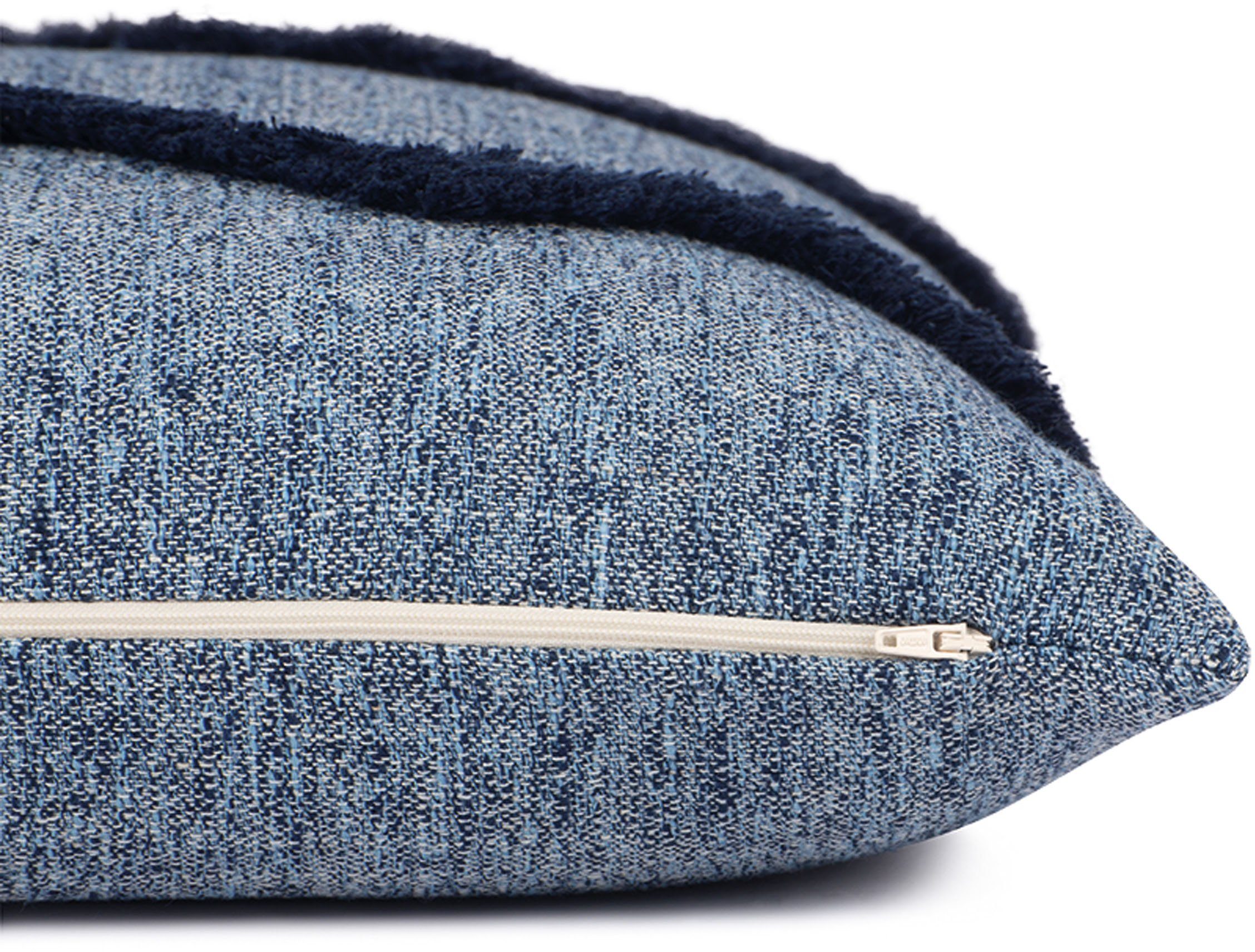 Kussenhoes Structured Zag met franje-applicatie (1 stuk)