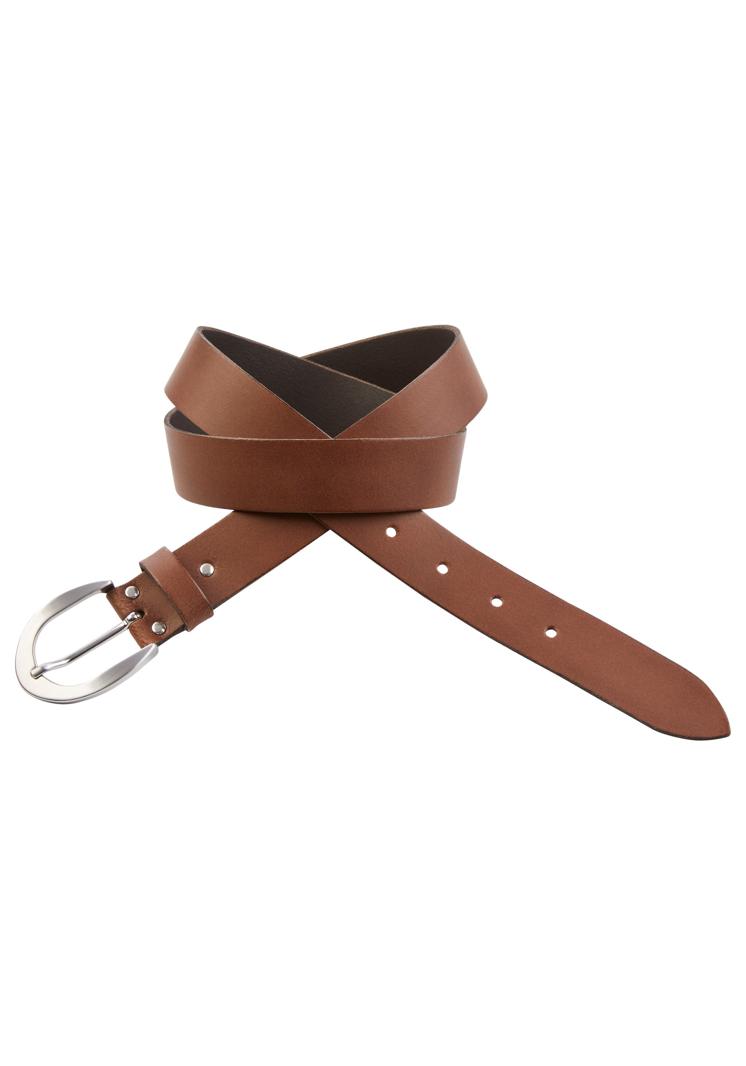 Laura Scott Leren riem voor dames met matte zilveren gesp - nieuw - tot maat 135