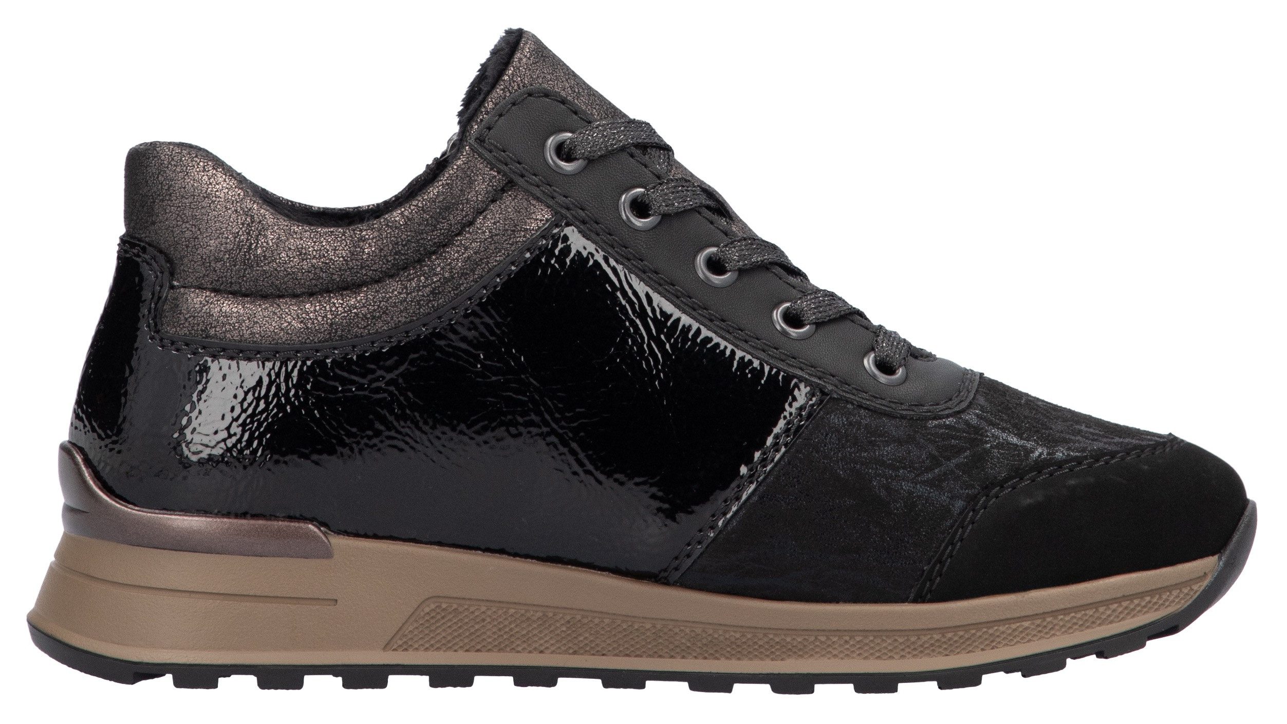 Rieker Sneakers , vrijetijdsschoen, lage schoen, veterschoen met zijrits