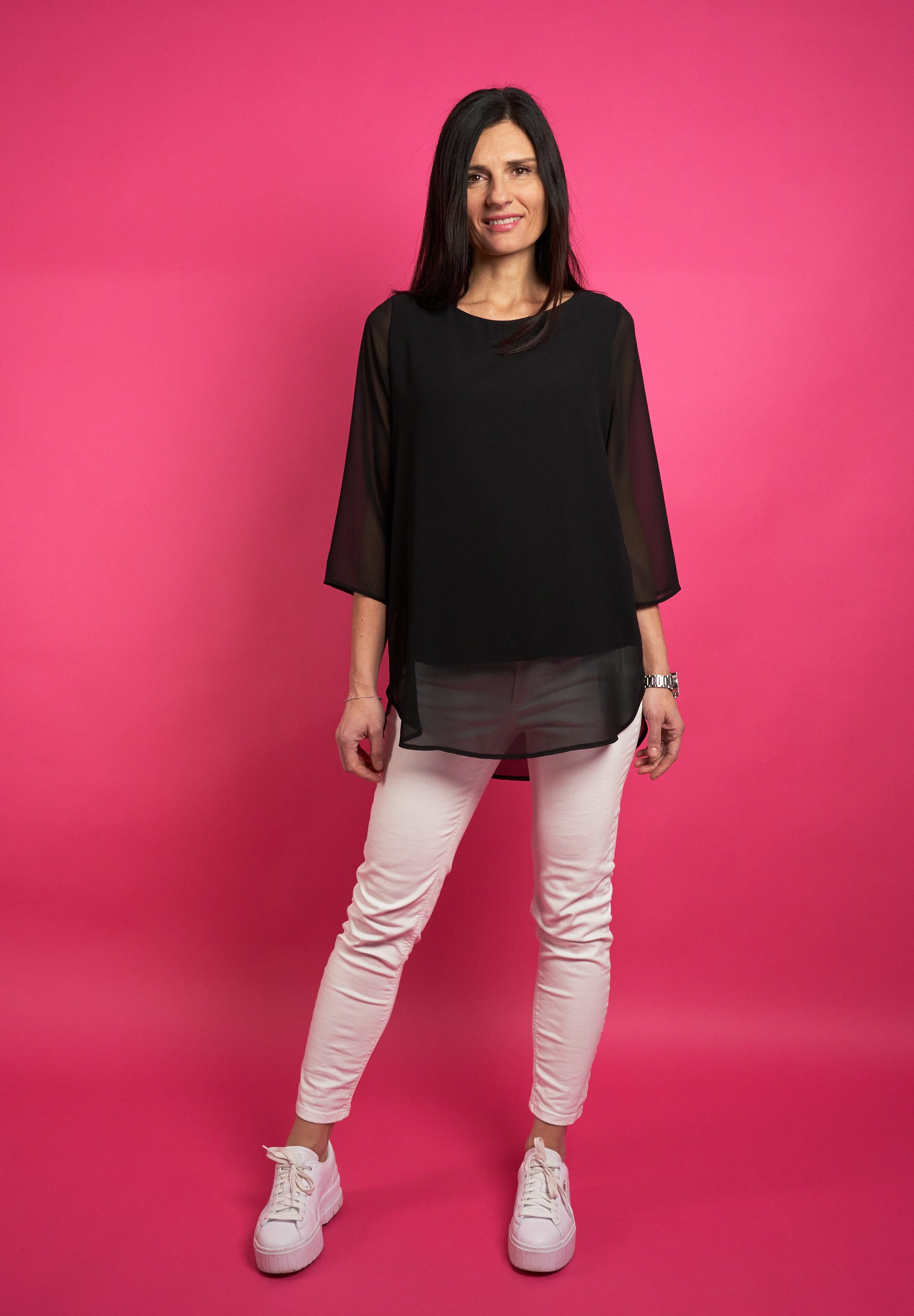 Seidel Moden Blouse met lange mouwen met laagjes, made in germany