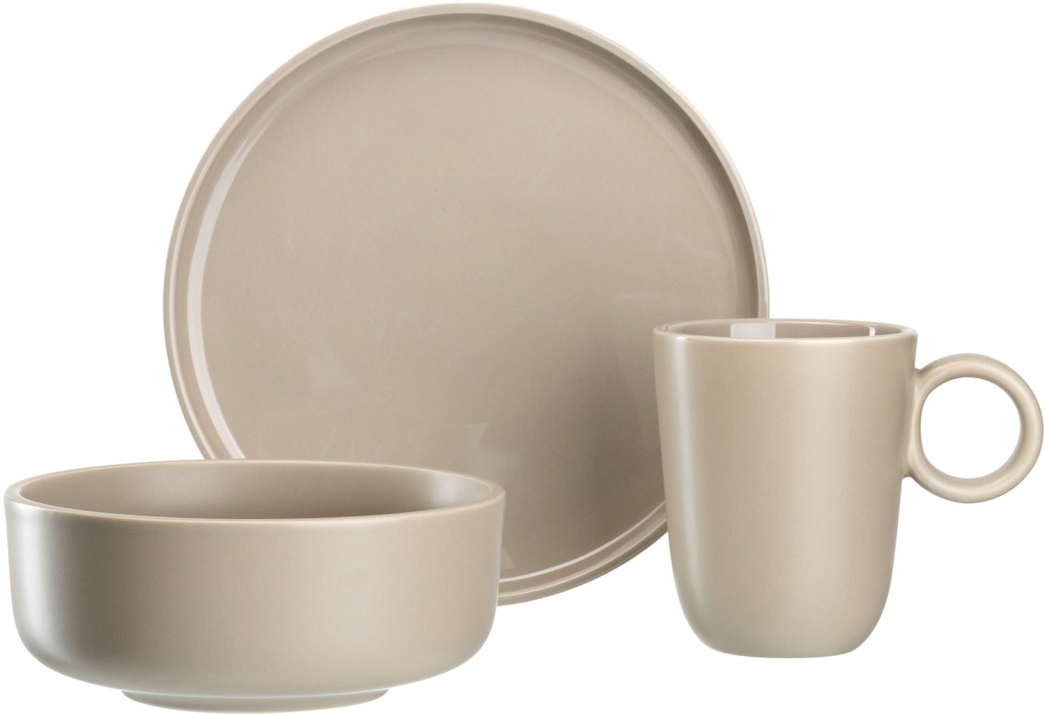 LEONARDO Servies ROMA, Servies(set, 6-delig) borden bruin