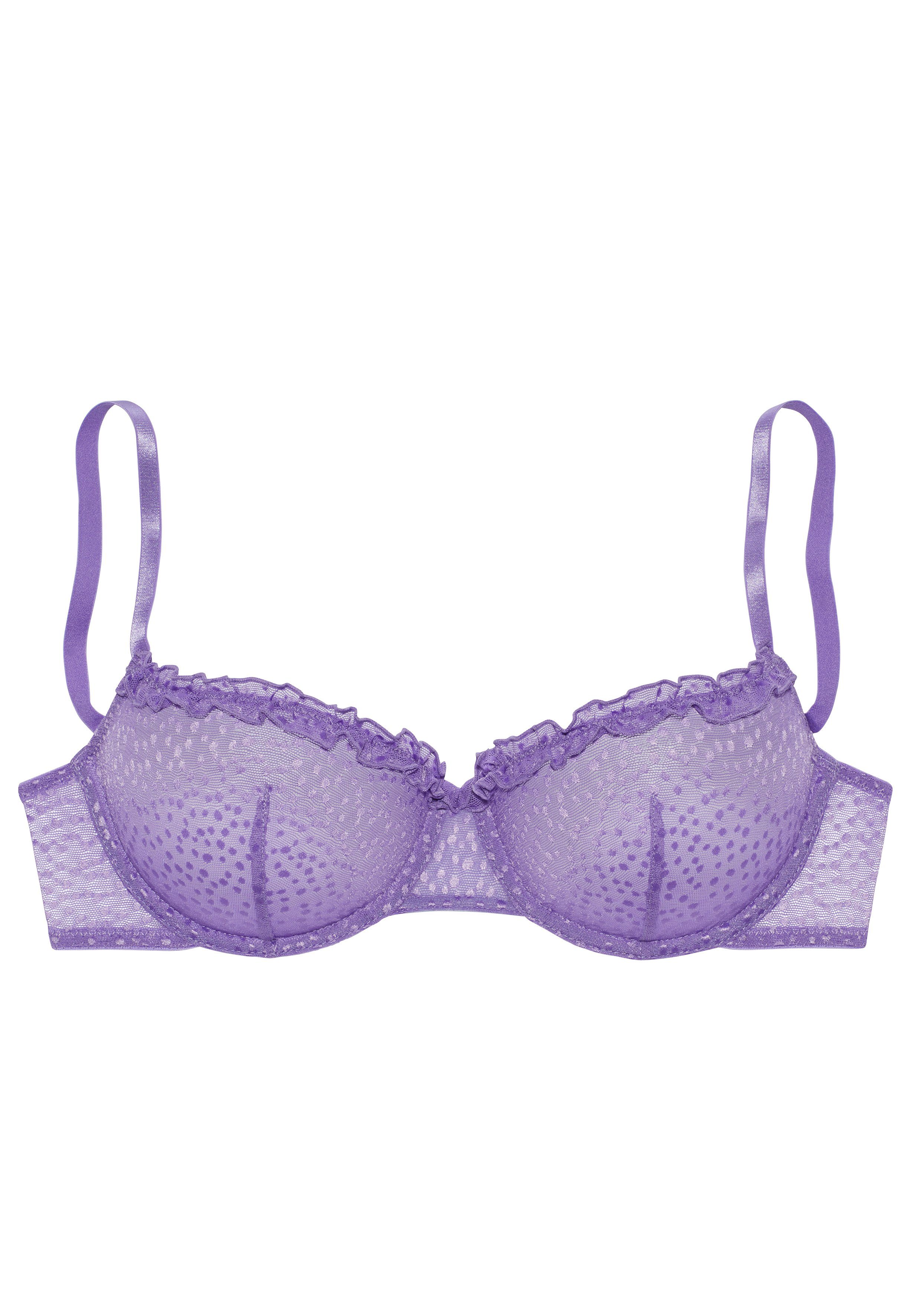 Vivance Beugel-bh in subtiel transparant mesh met ruches, lingerie