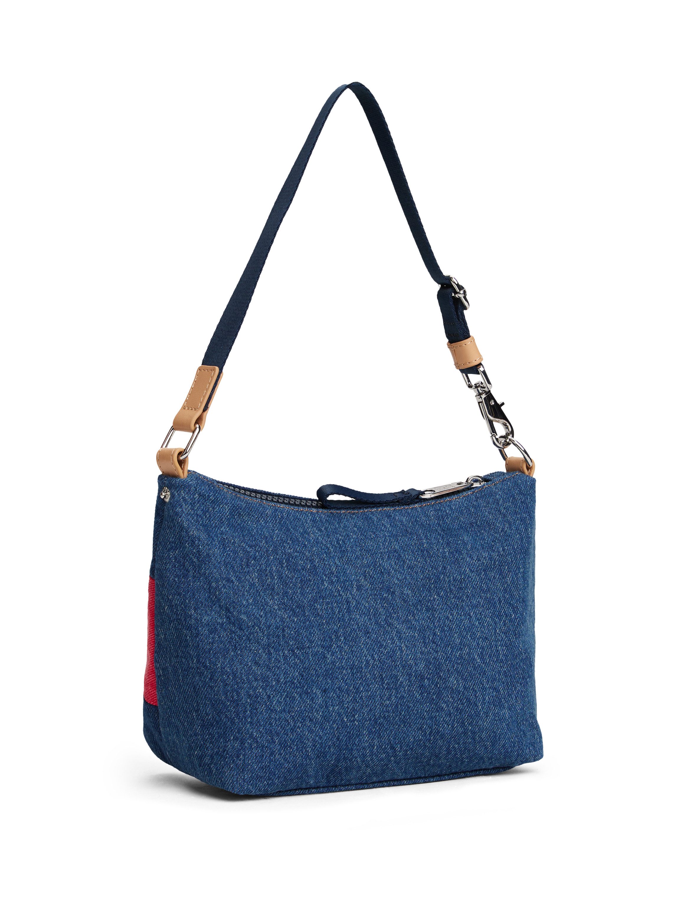 TOMMY JEANS Schoudertas TJW ARCHIVE DENIM SHOULDER BAG , dames schoudertas, draagtas, contrasterende, grote logovlag