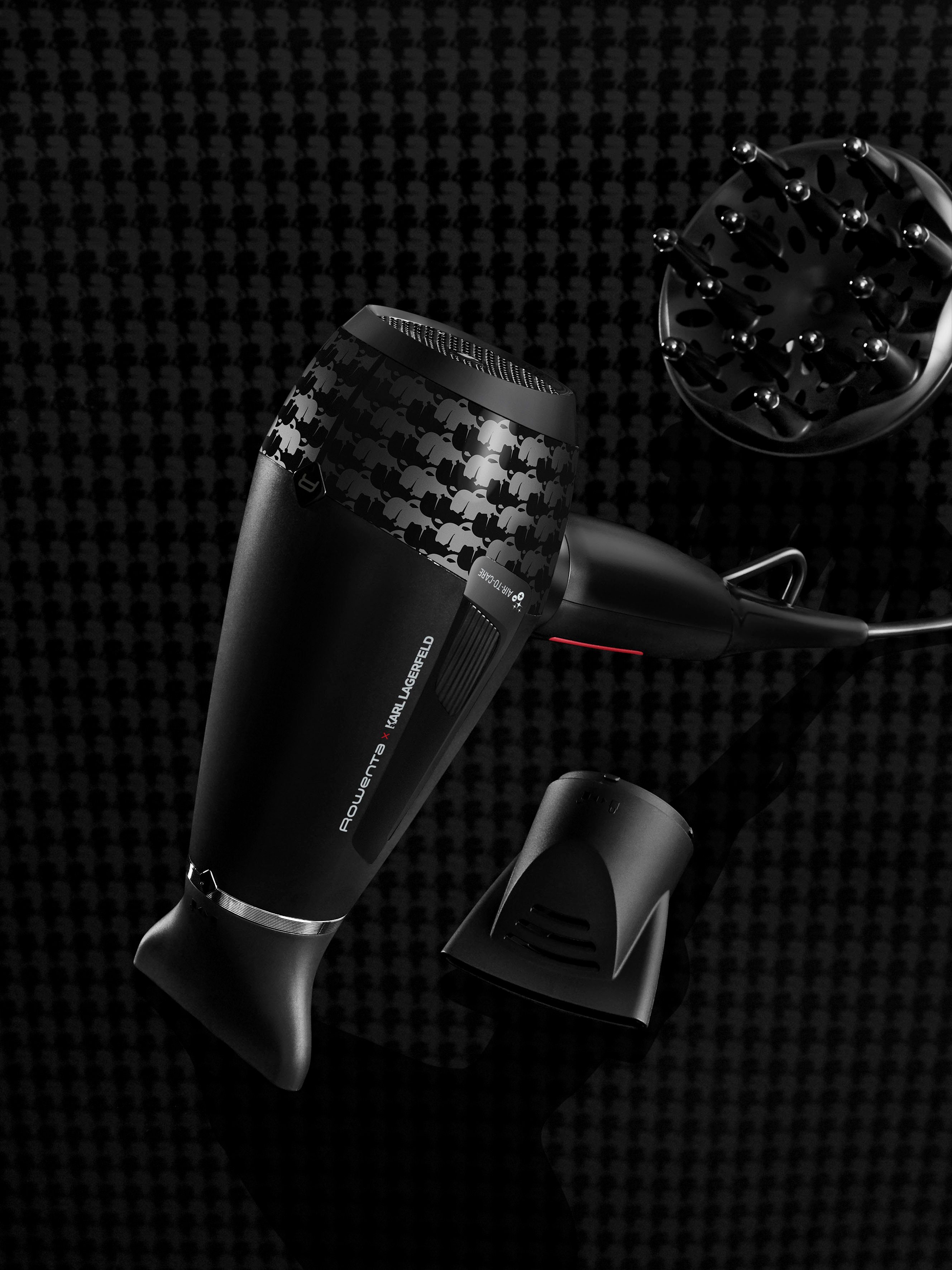 Rowenta Haardroger ROWENTA x Karl Lagerfeld CV888L K/Pro Stylist haardroger 2200w, pro ac motor, ionen, glans-booster, koude lucht, mondstukken, diffuser