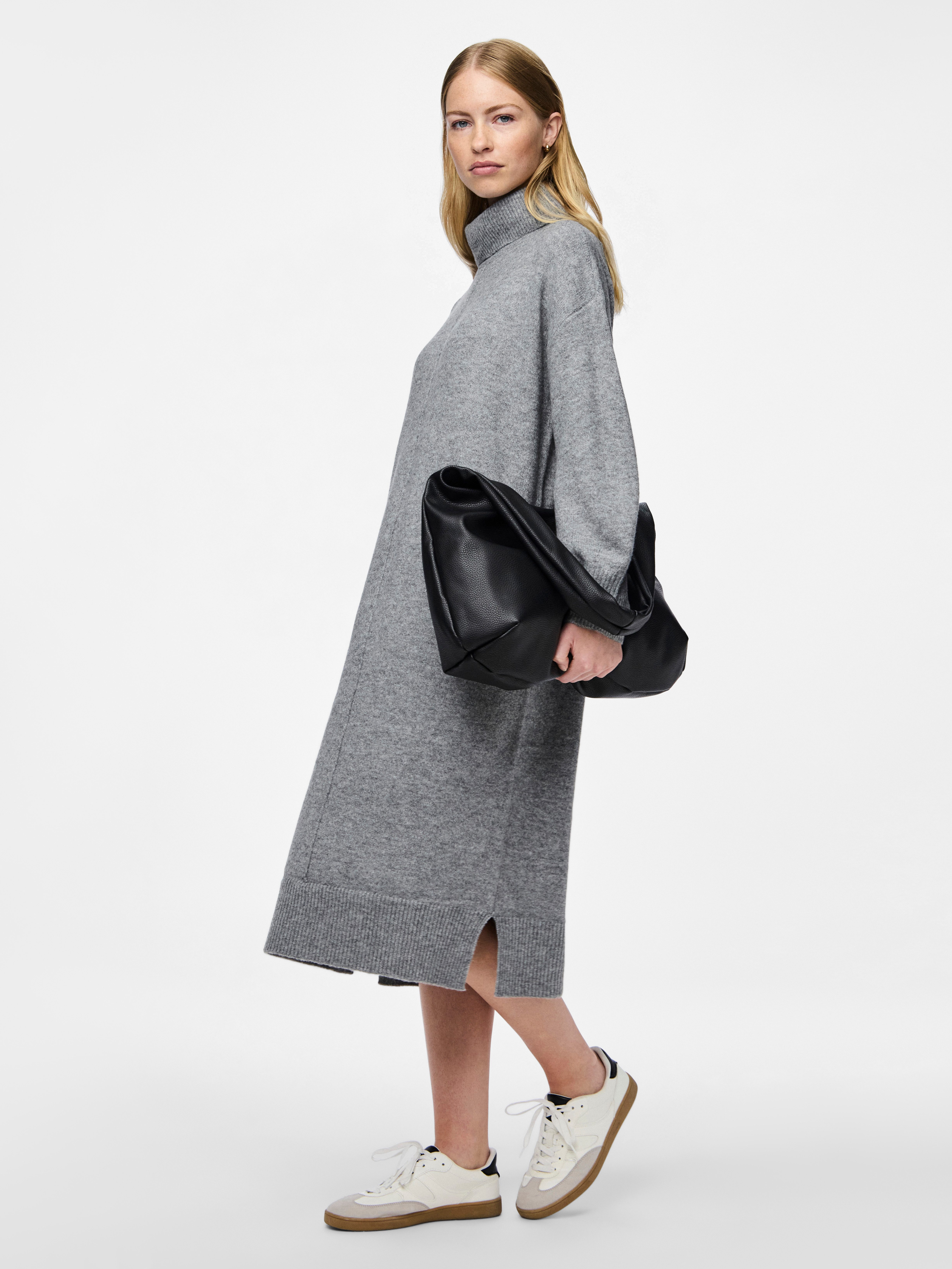 pieces Gebreide jurk PCMALOU LS ROLLNECK KNIT DRESS NOOS BC
