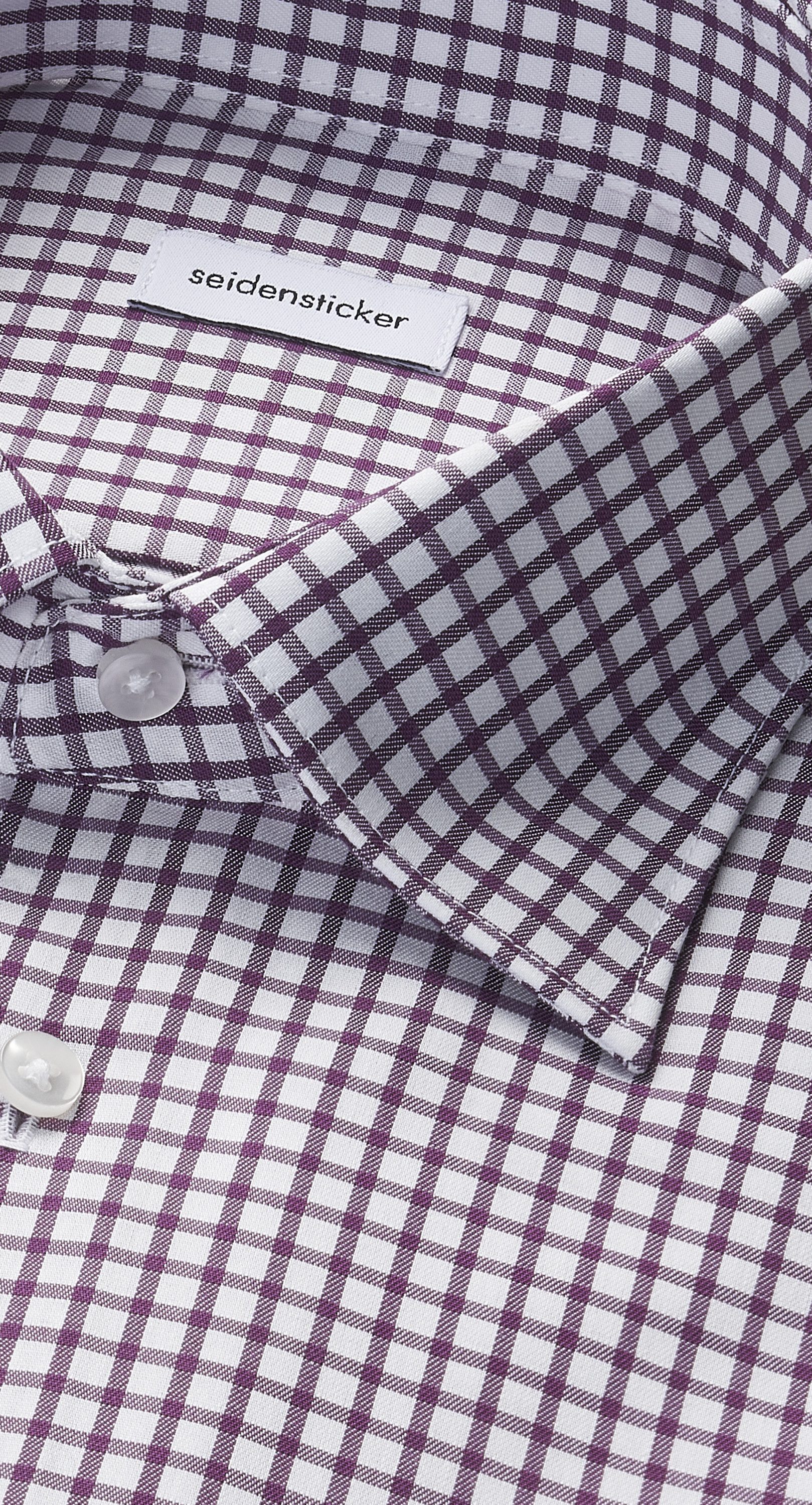 seidensticker Businessoverhemd Zwarte roos Regular 1/1 Bedekte Button-Down-kraag ruit