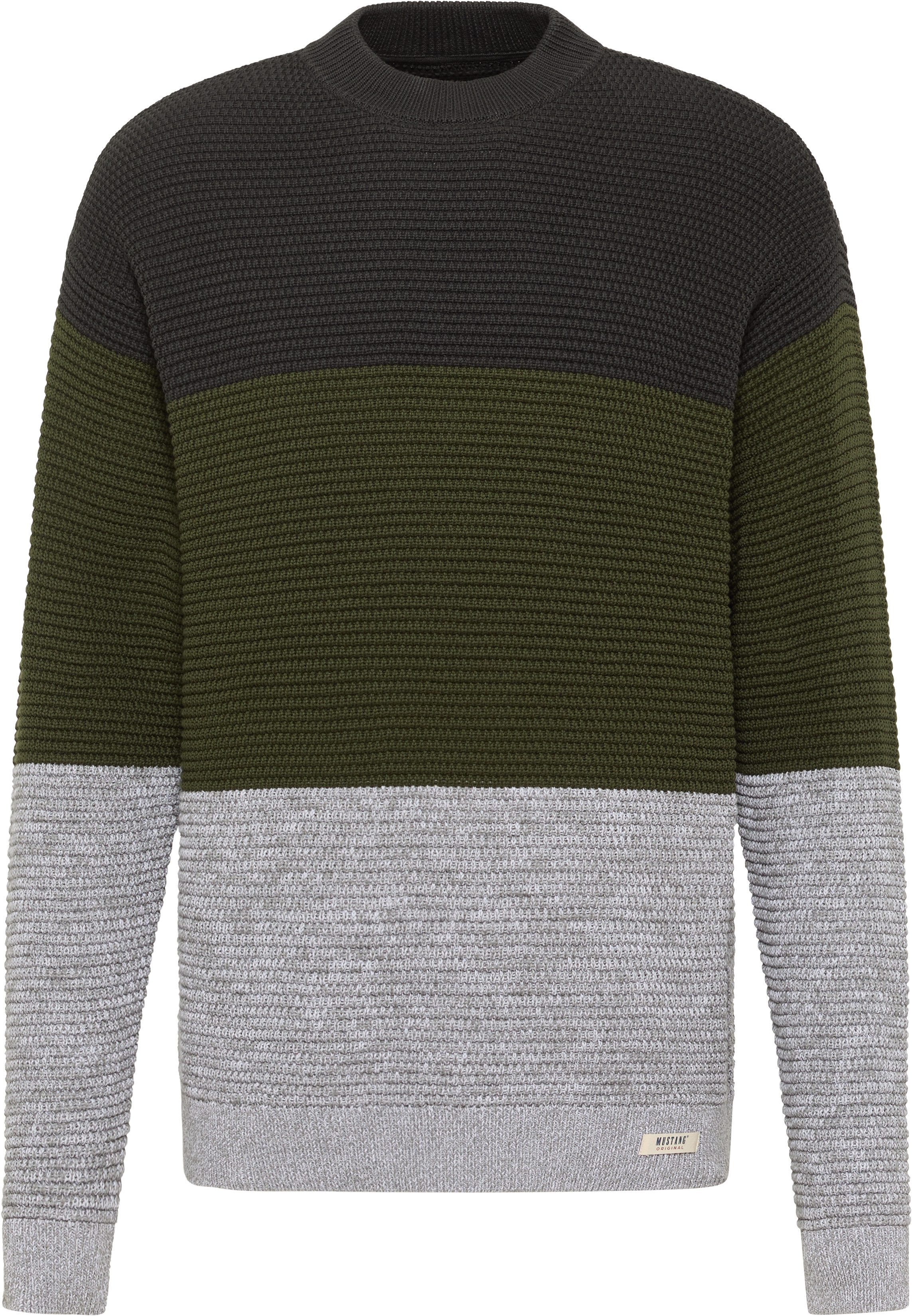 MUSTANG Sweatshirt Style Evesham met colourblocking heren sweaters maat XL grijs