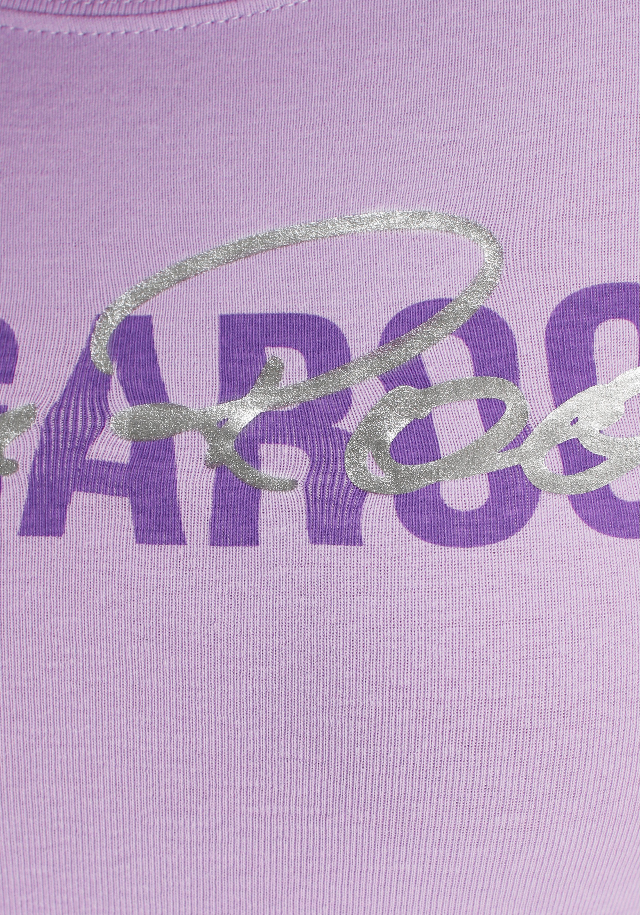 KangaROOS Shirt met lange mouwen oprolbare mouwen, figuurvolgende snit, ronde hals