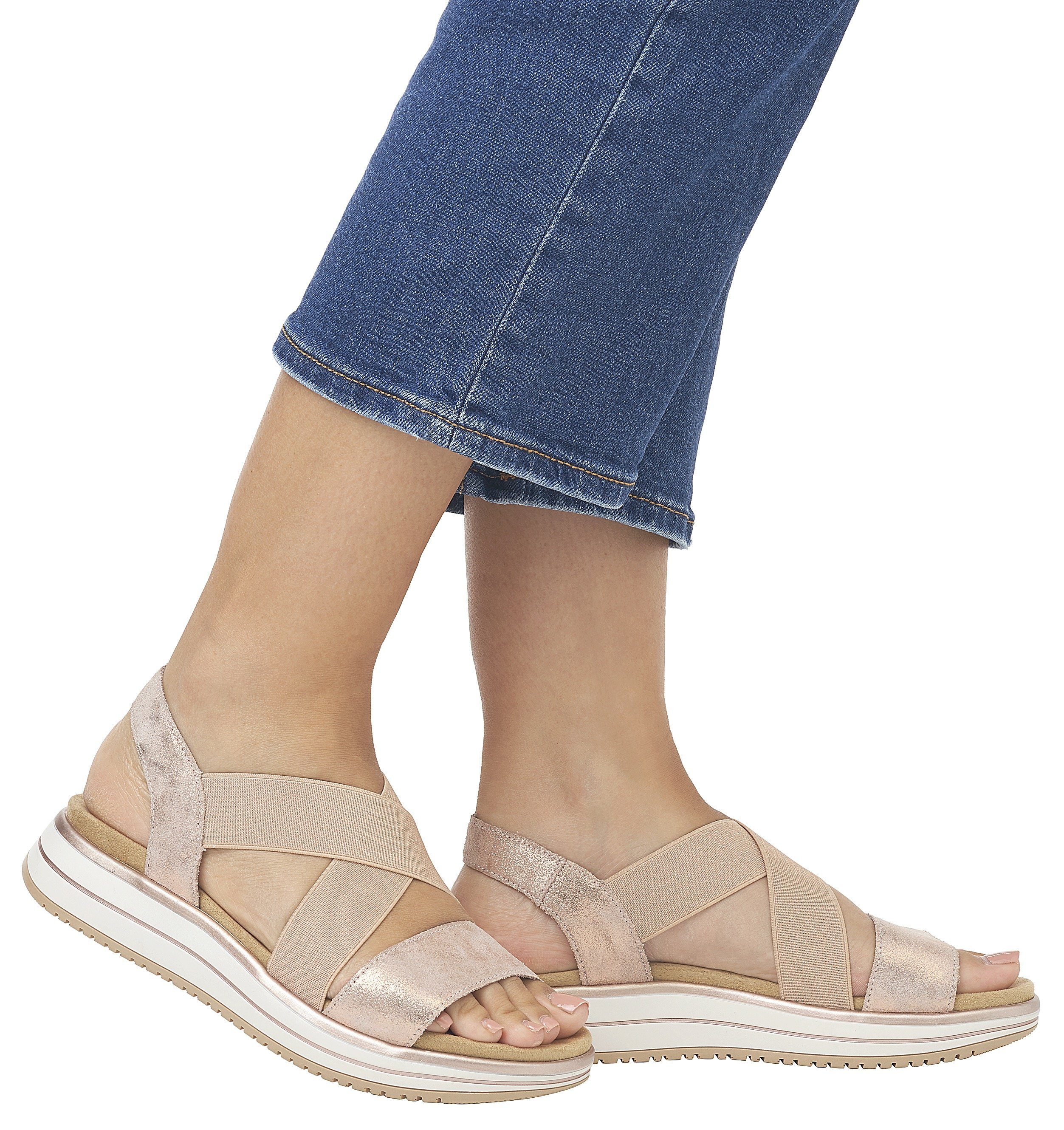 Remonte Sandalen zomerschoen, sandaal, sleehak, met praktische elastiek