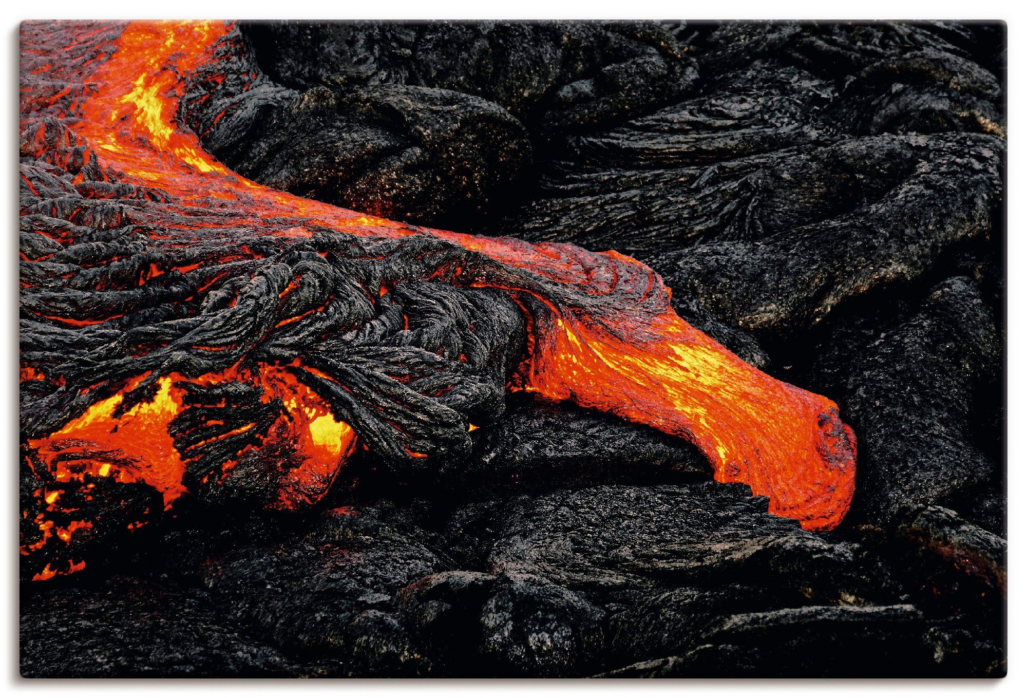 Artland Artprint Vurige lava komt naar buiten bij breuklijn in vele afmetingen & productsoorten - artprint van aluminium / artprint voor buiten, artprint op linnen, poster, muursti