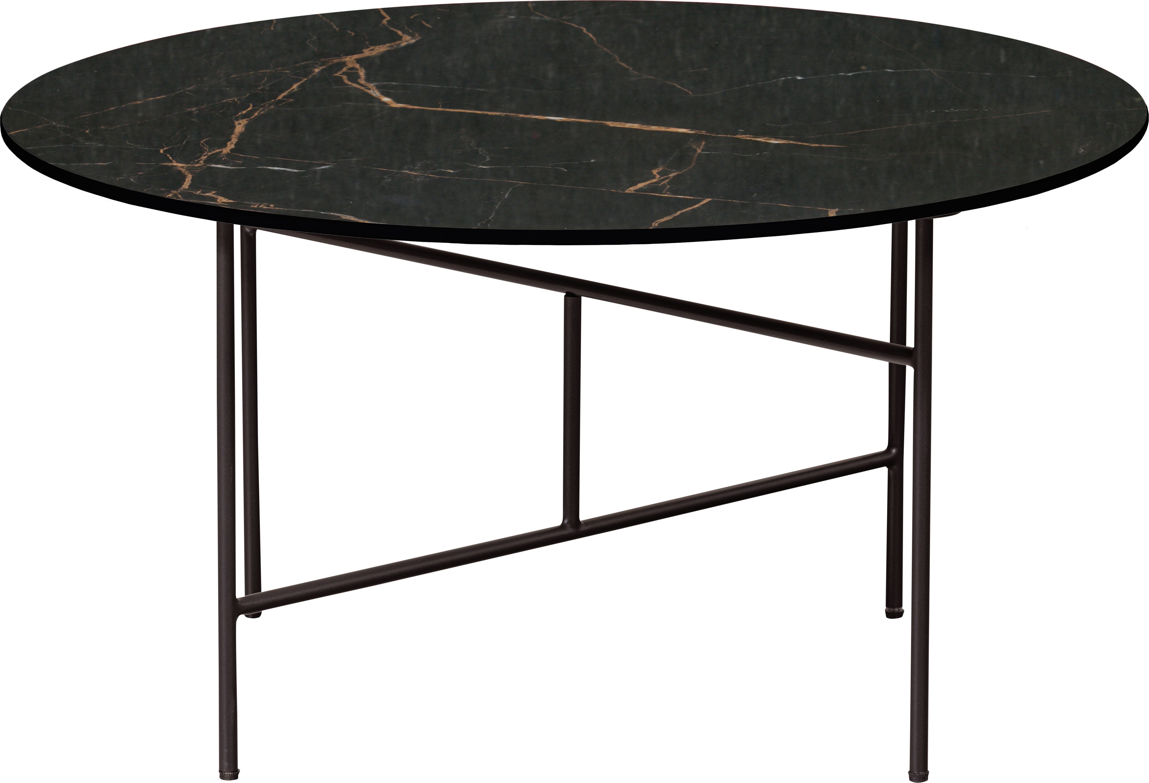 WOOOD Salontafel VIDA met marmeren tafelblad, slank metalen frame salontafels maat 80 cm x 40 cm x 80 cm zwart