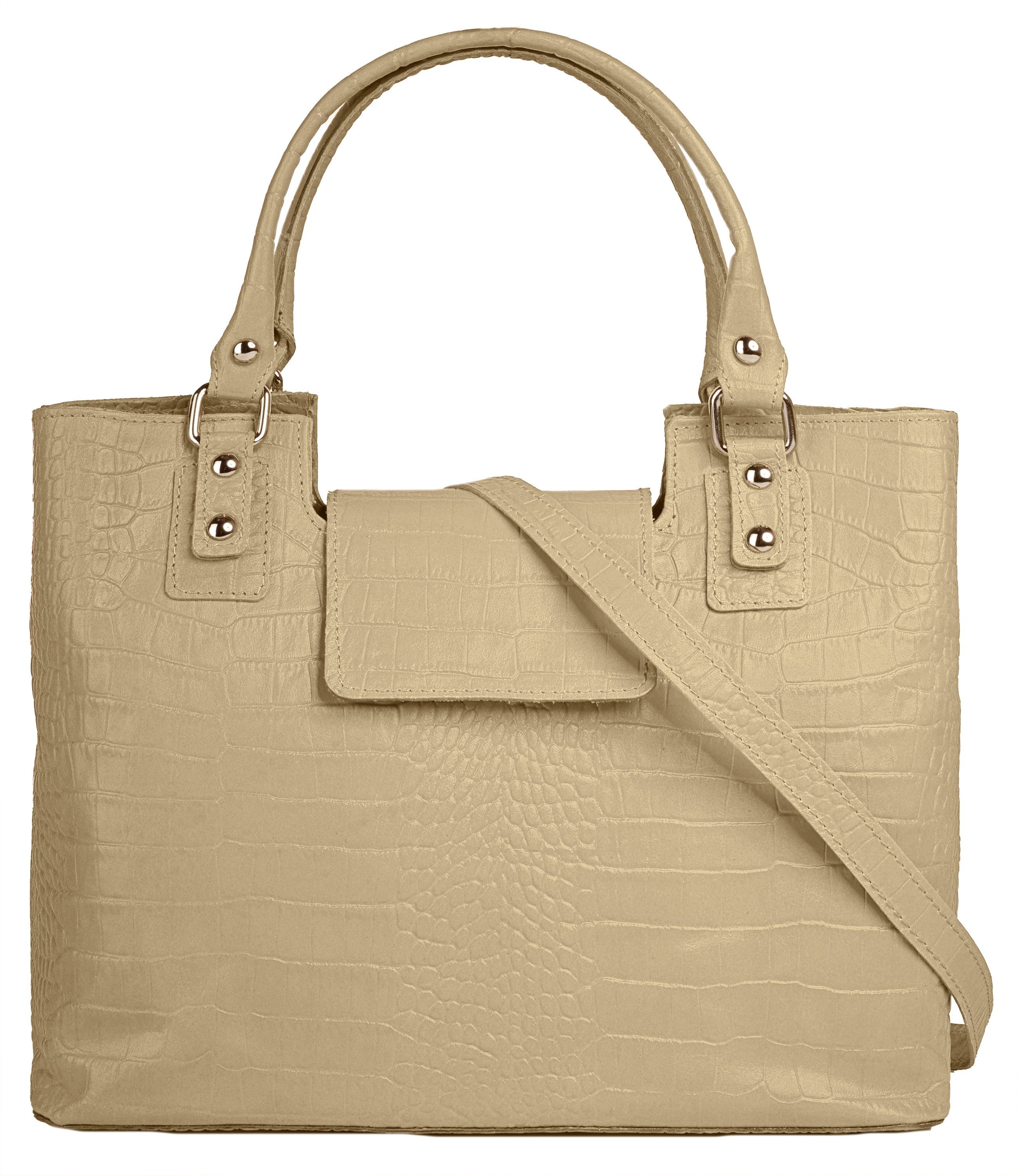 Cluty Tas echt leer, made in italy dames tassen bruin