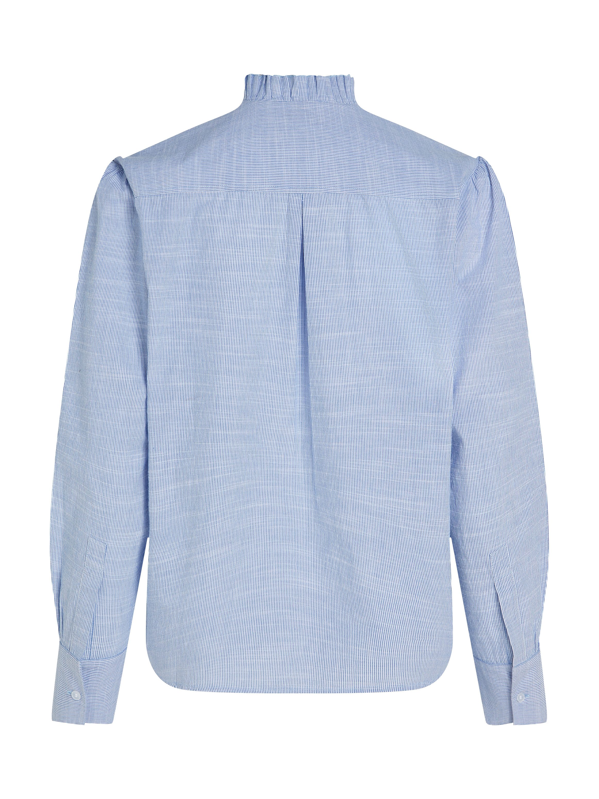 Tommy Hilfiger Overhemdblouse COTTON STP RUFFLE RELAXED SHIRT