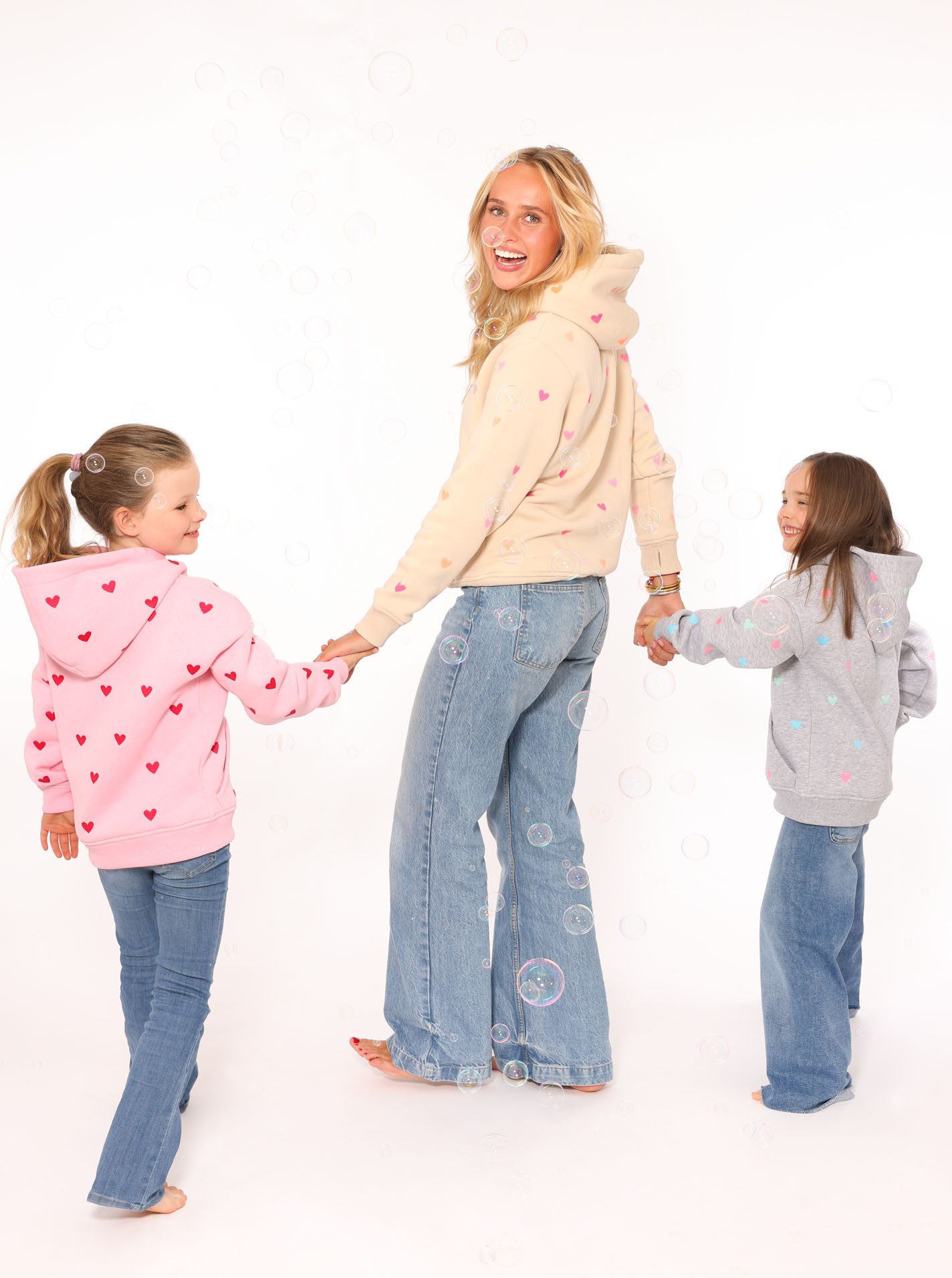 Zwillingsherz Hoodie Hearts met mini me-stijl voor moeders & dochters