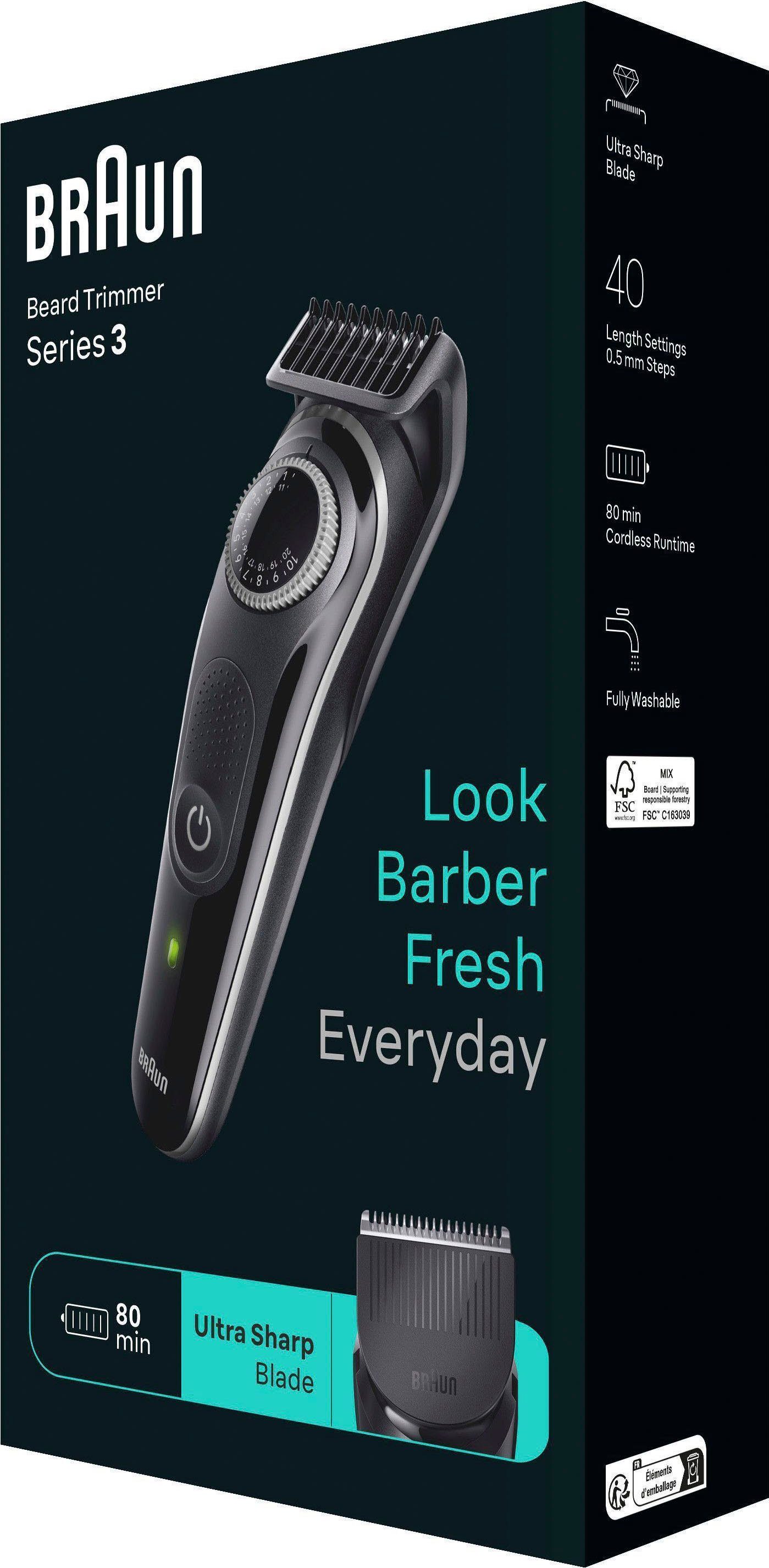 Braun Tondeuse Baardtrimmer BT3440 40 instellingen, oplaadbaar