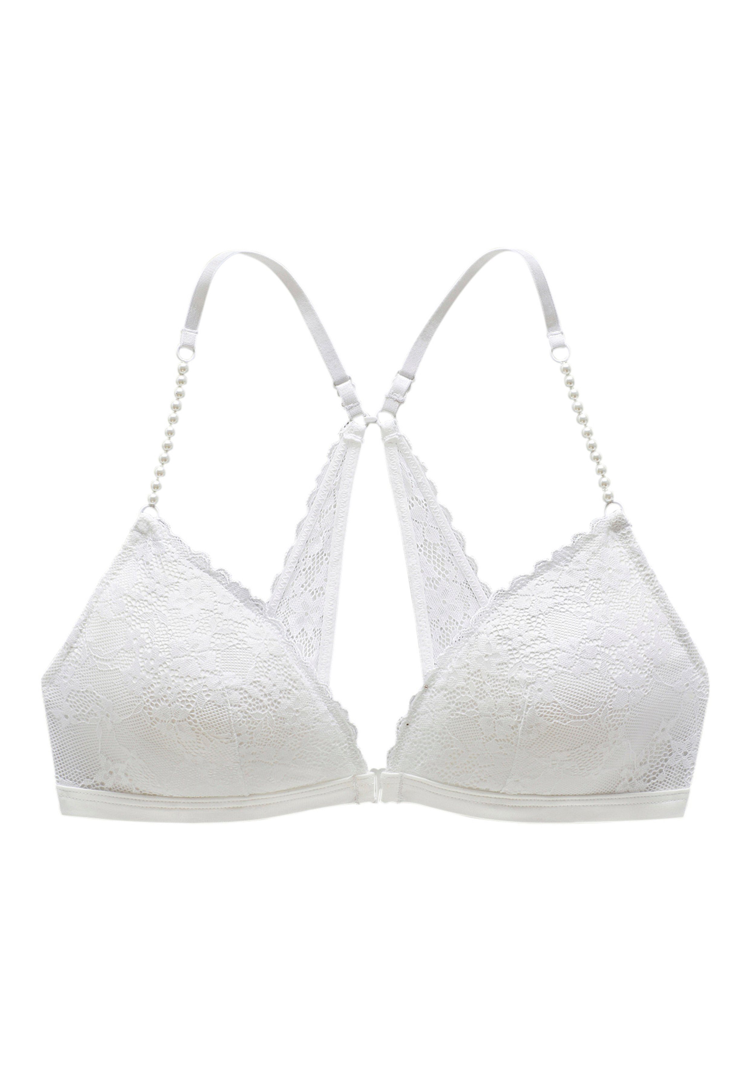 Lascana Bralette zonder beugels met extravagante parelbandjes, sexy lingerie