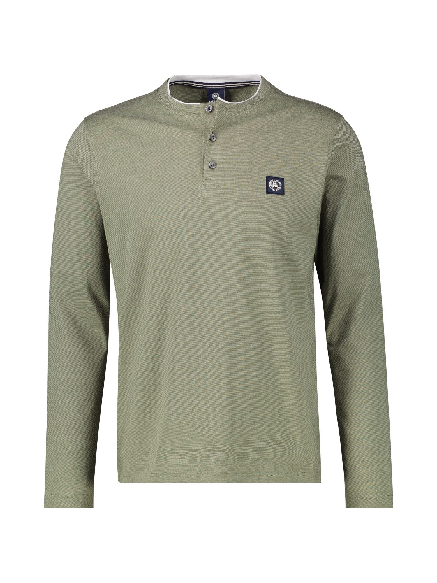 Lerros Sweatshirt LERROS Serafino-shirt met lange mouwen voor heren