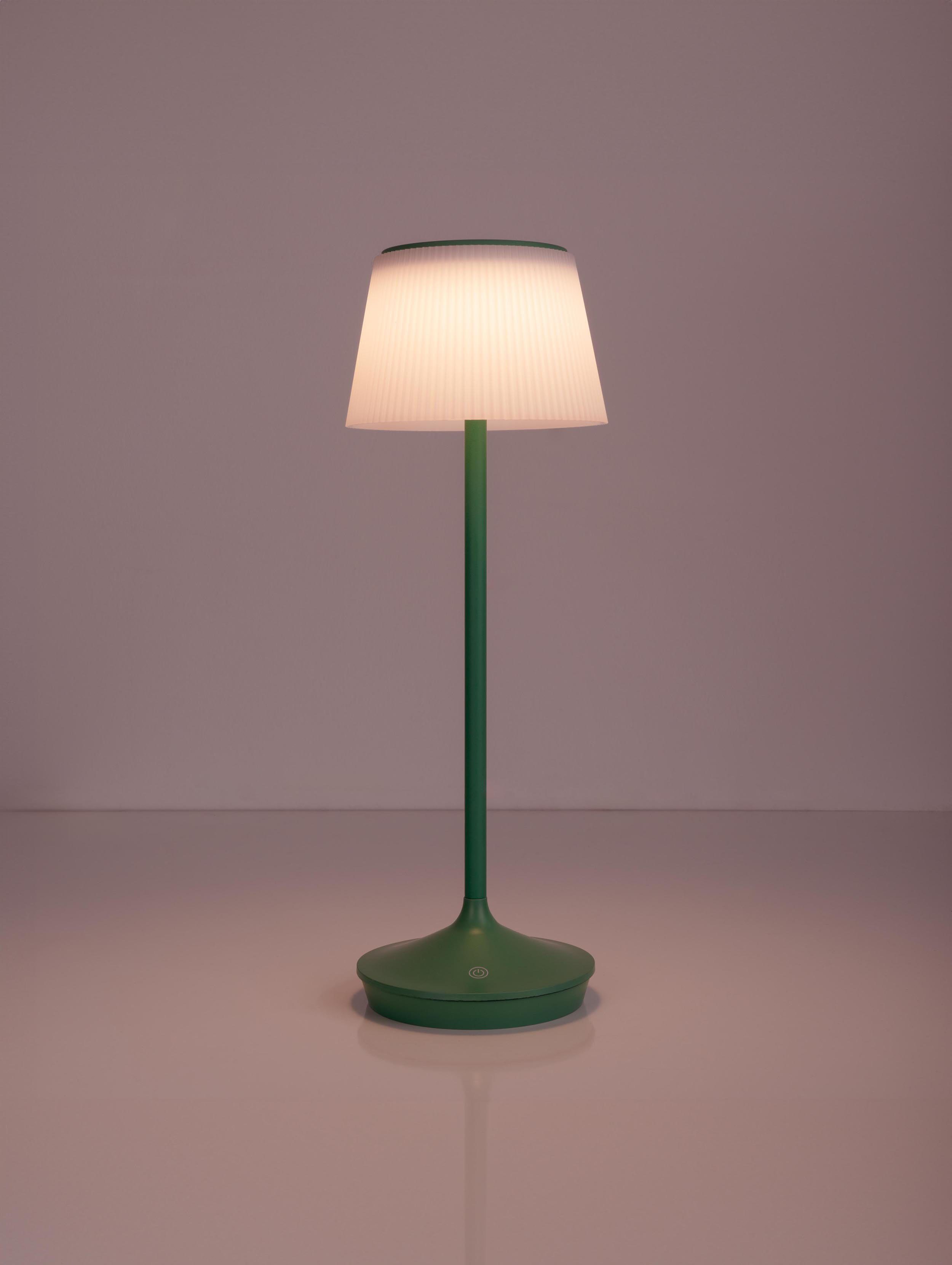 näve Led-tafellamp Zonne-lamp / acculamp "EMMI" Zonne-energie, accubedrijf, CCT, aanraaksensor, accutafellamp (1 stuk)