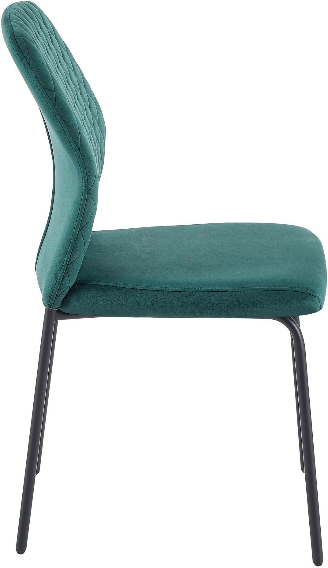 SalesFever Stoel met 4 poten met honingraatpatroon op de rug (set, 2 stuks)