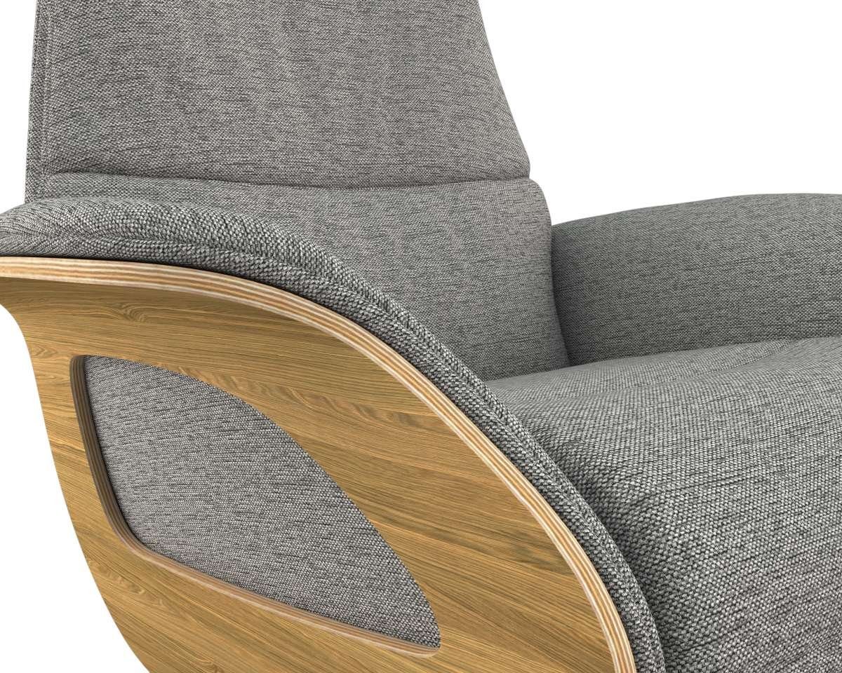 FLEXLUX Relaxfauteuil Clement praktische elektrische fauteuil Maat M, elektrische rug- en voetensteun, accu, armleuning Eiken, zwarte poot