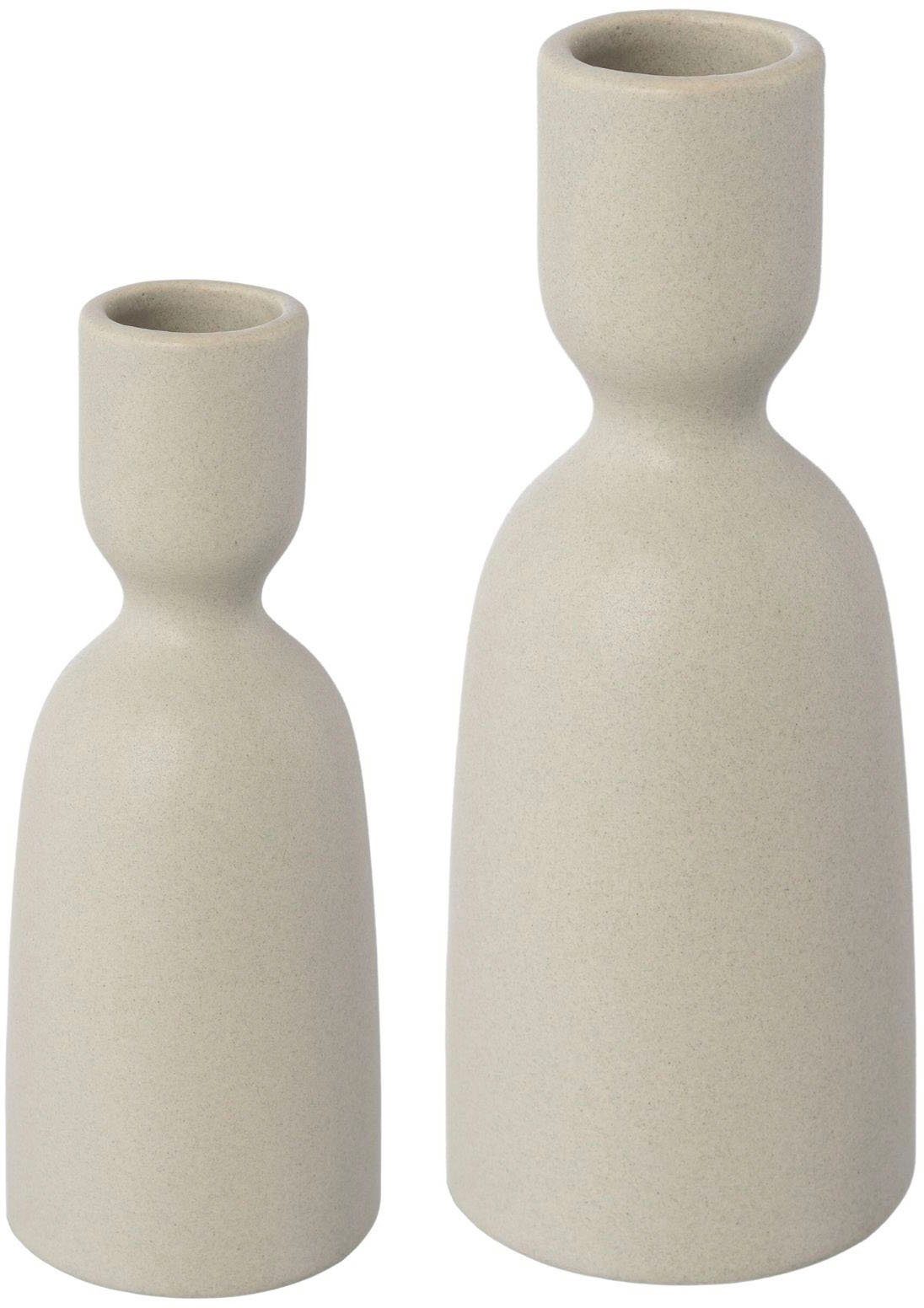 andas Kandelaar Stabkaarsenhouder Adalena uit porselein, in scandinavisch ontwerp (set, 2 stuks)
