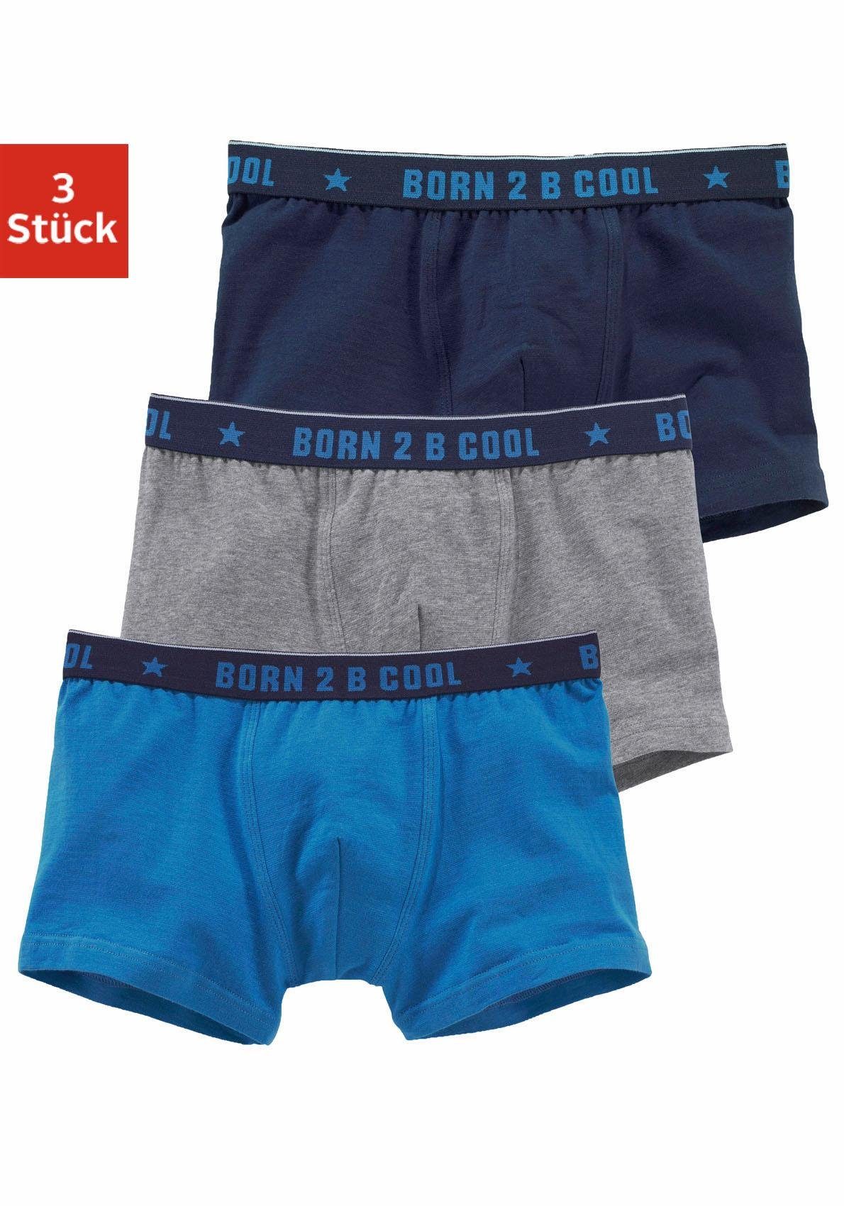 AUTHENTIC UNDERWEAR Boxershort voor heren met "born 2 b cool" band (set, 3 stuks)