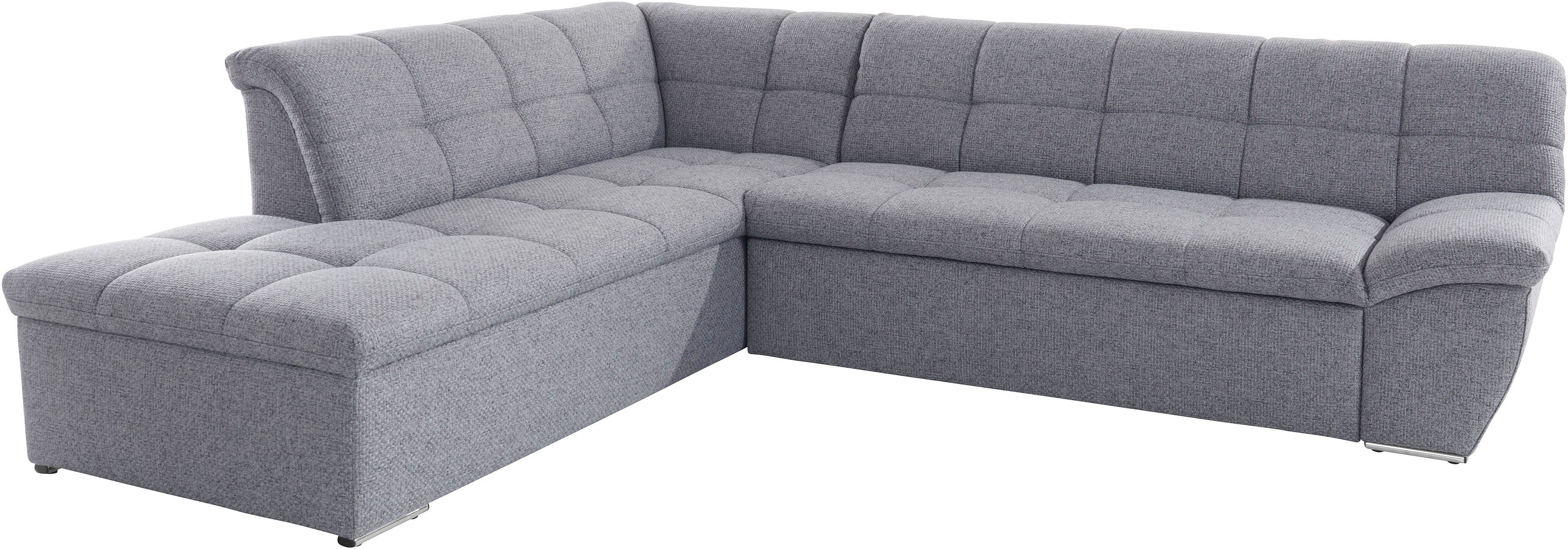 DOMO collection Hoekbank Lagoa, moderne zittingstikking, comfortabel en comfortabel, L-Vorm naar keuze met slaapfunctie, vrij plaatsbaar, grote veelvoud aan kleuren