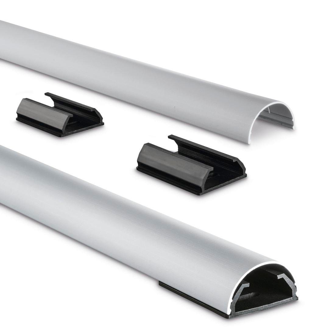 Hama Kabelgoot Aluminium kabelgeleiding om te schroeven of te plakken voor 5 kabels, halfrond