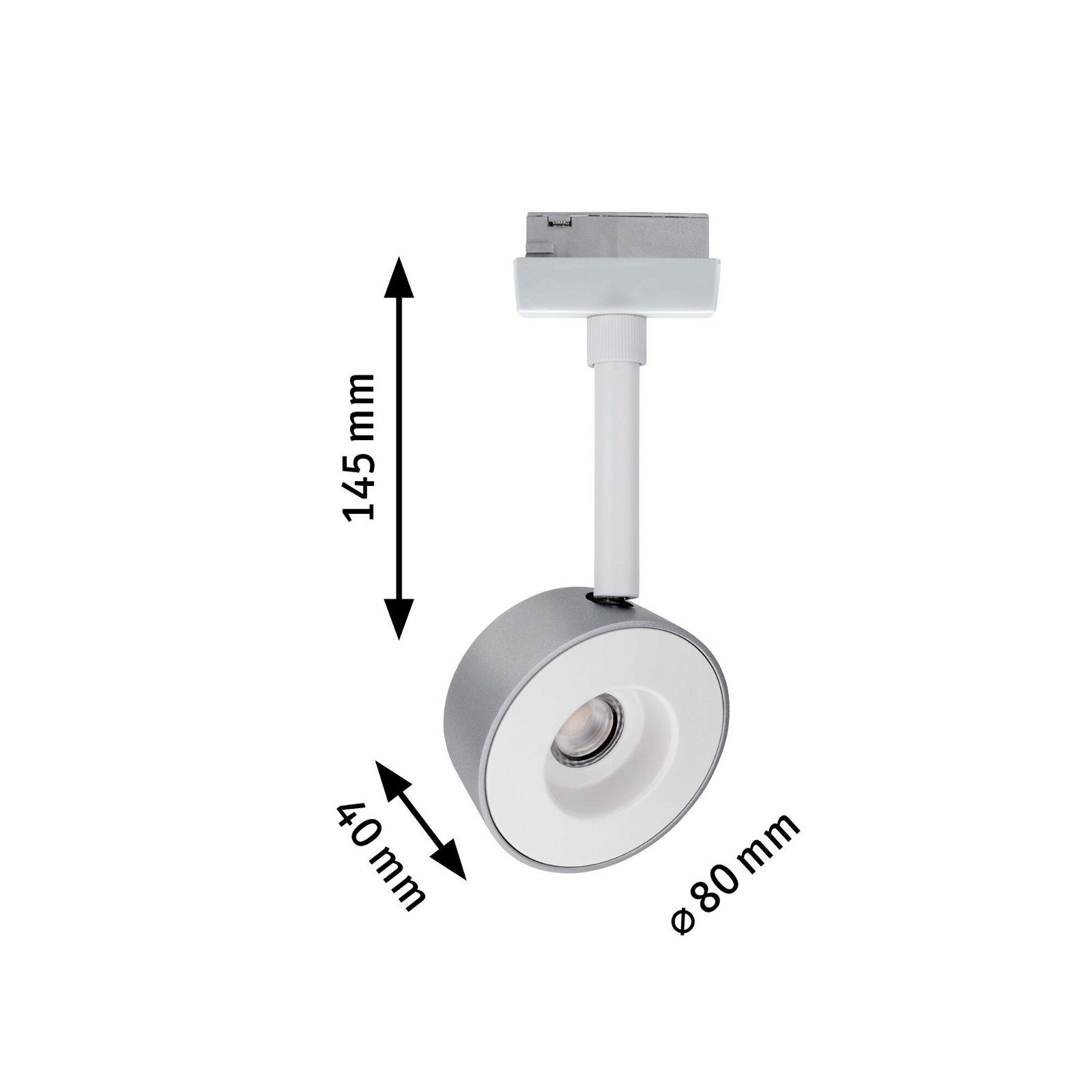Paulmann Railsysteem-lampen URail rails spot Pellet 350lm 6,7W 2700K 230V chroom mat, dimbaar 4W (1-delig)