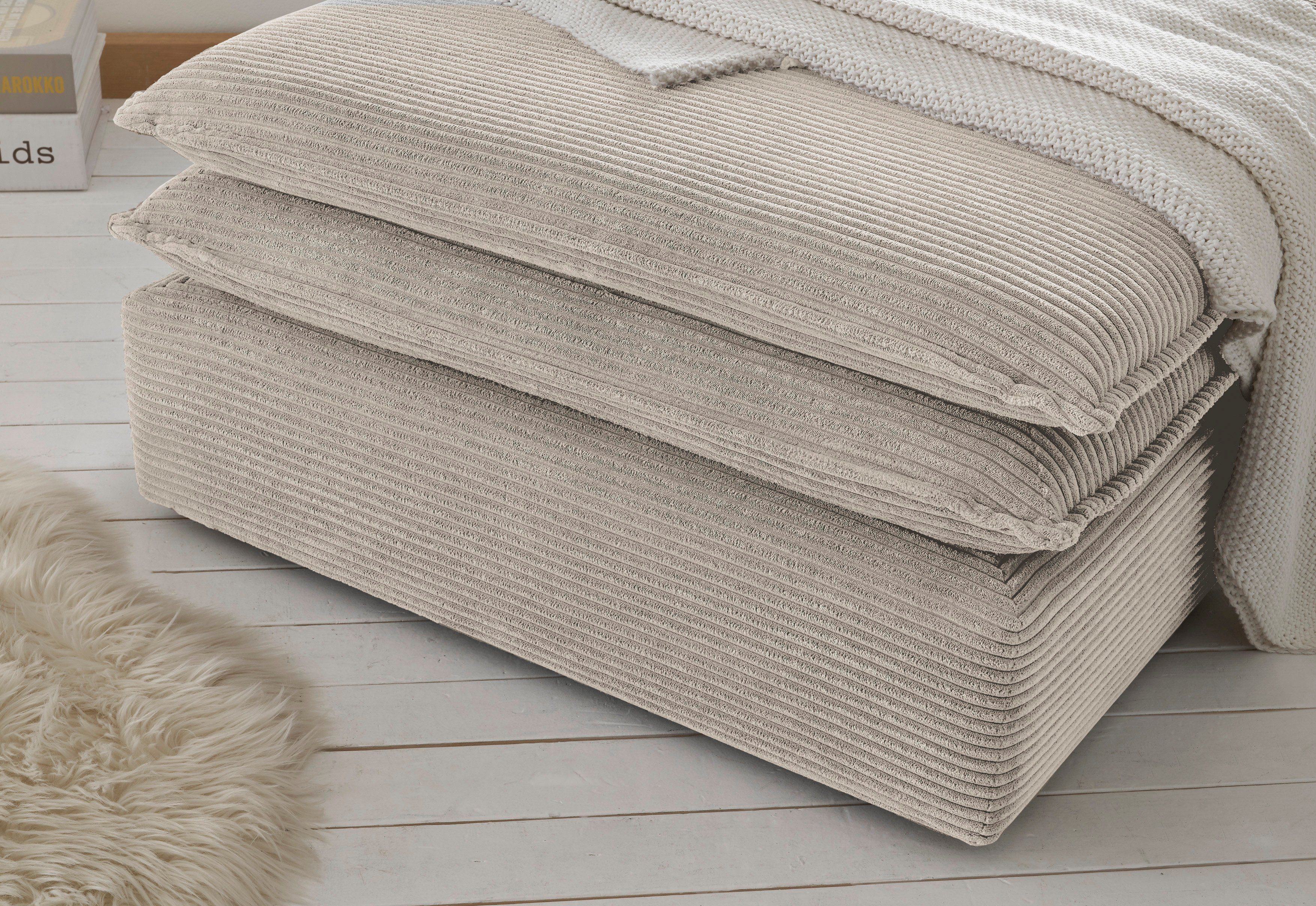 Places of Style Hocker PIAGGE Hoogwaardige cord, passend bij de loveseat PIAGGE