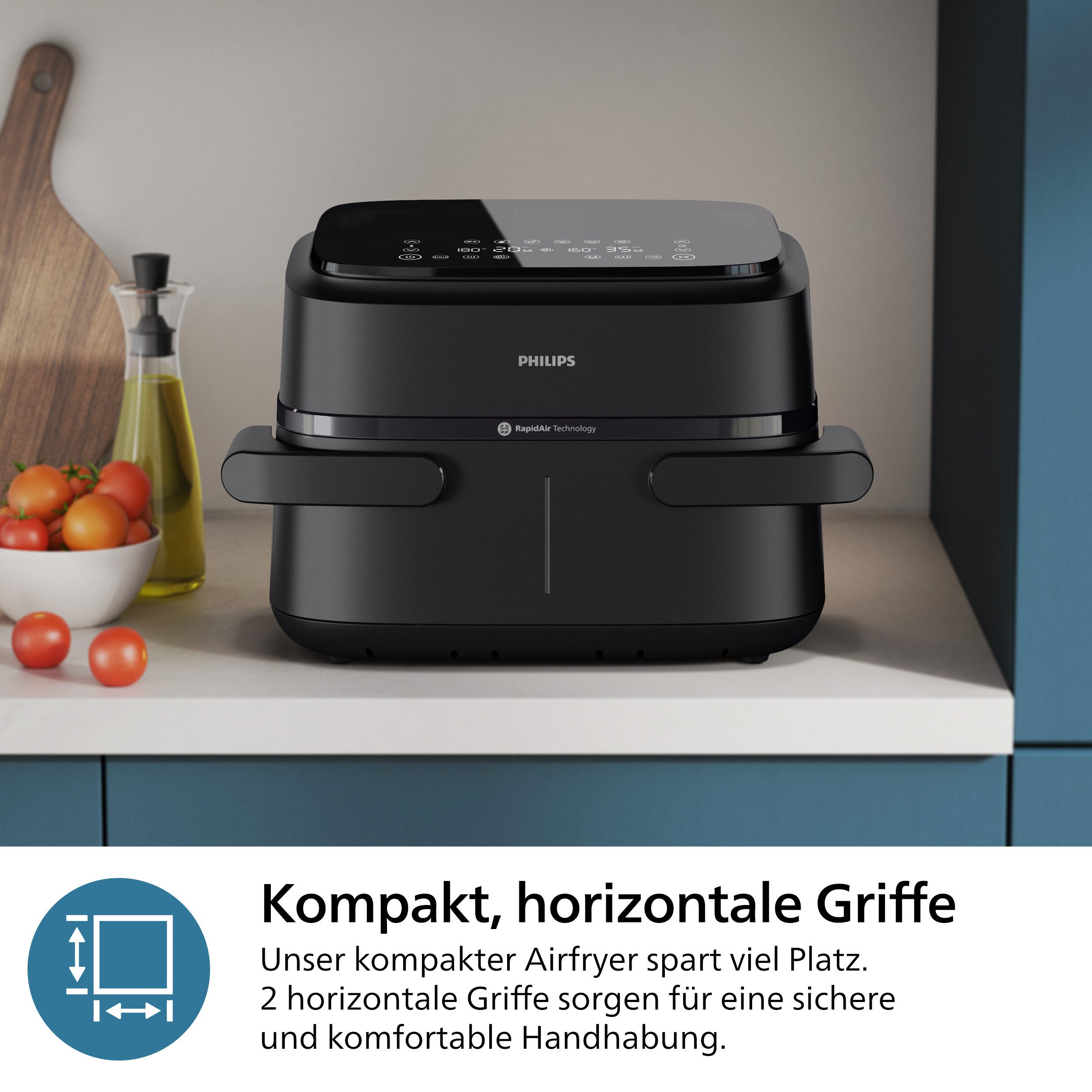Philips Airfryer 1000 Flexible Basket NA150/00, zwei Körbe mit 7.1L