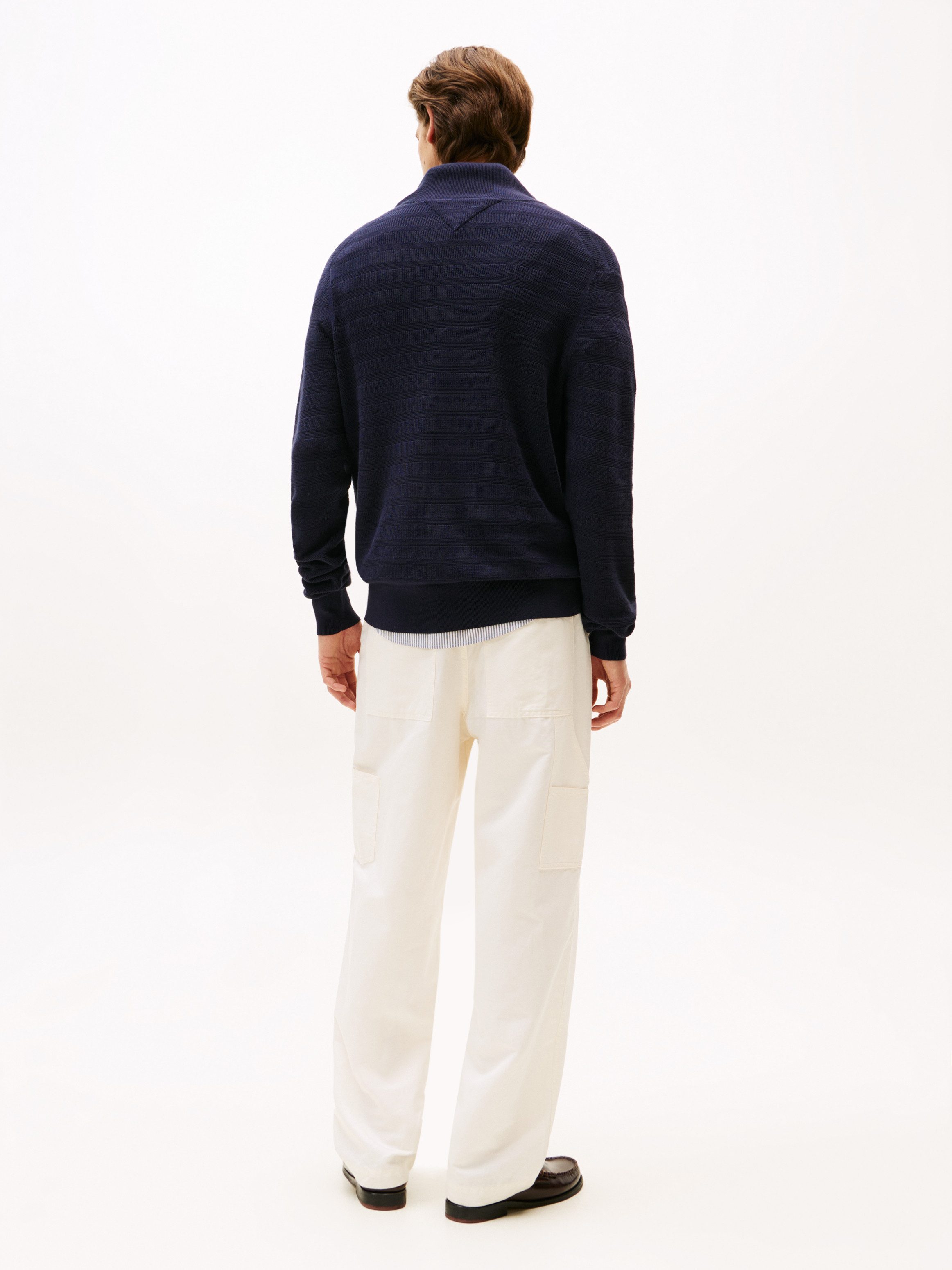 Tommy Hilfiger Schipperstrui STRIPE STRUCTURE ZIP MOCK