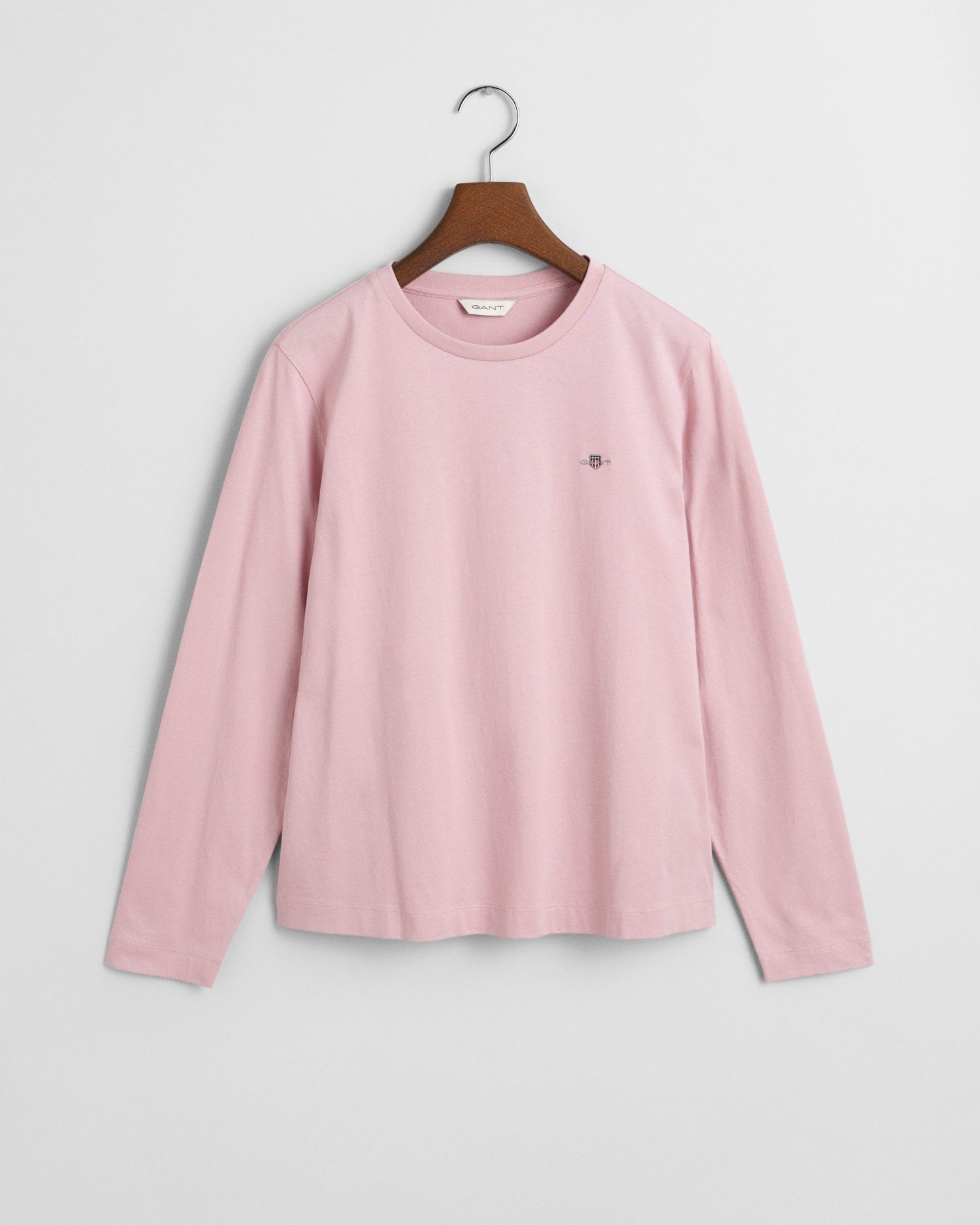 Gant Shirt met lange mouwen REG SHIELD LS T-SHIRT klein logoborduursel op borsthoogte