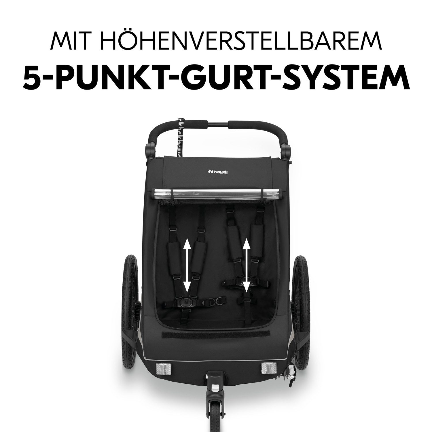 Hauck Kinderen fiets aanhanger 2in1 Bike Trailer und Buggy Dryk Duo Plus, black