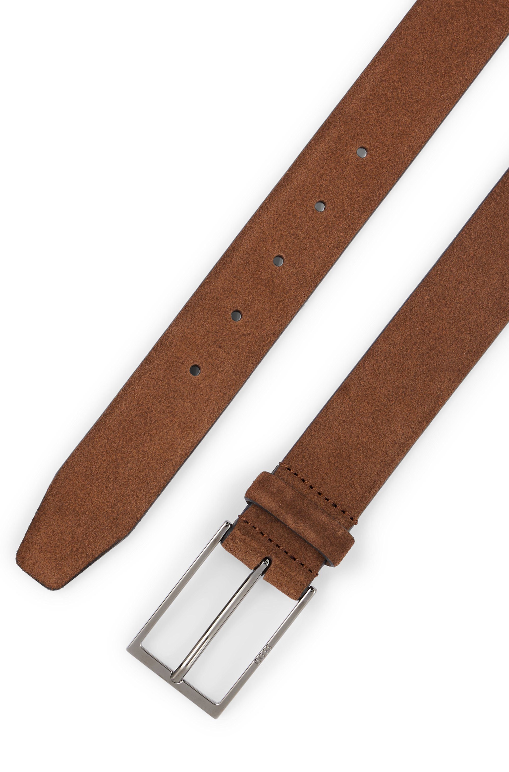 Boss Leren riem Calindo van suedeleer met metalen logo-sluiting